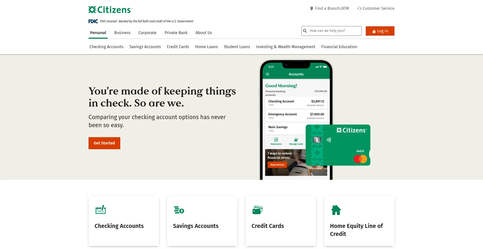 Website screenshot of Charteronebank.com