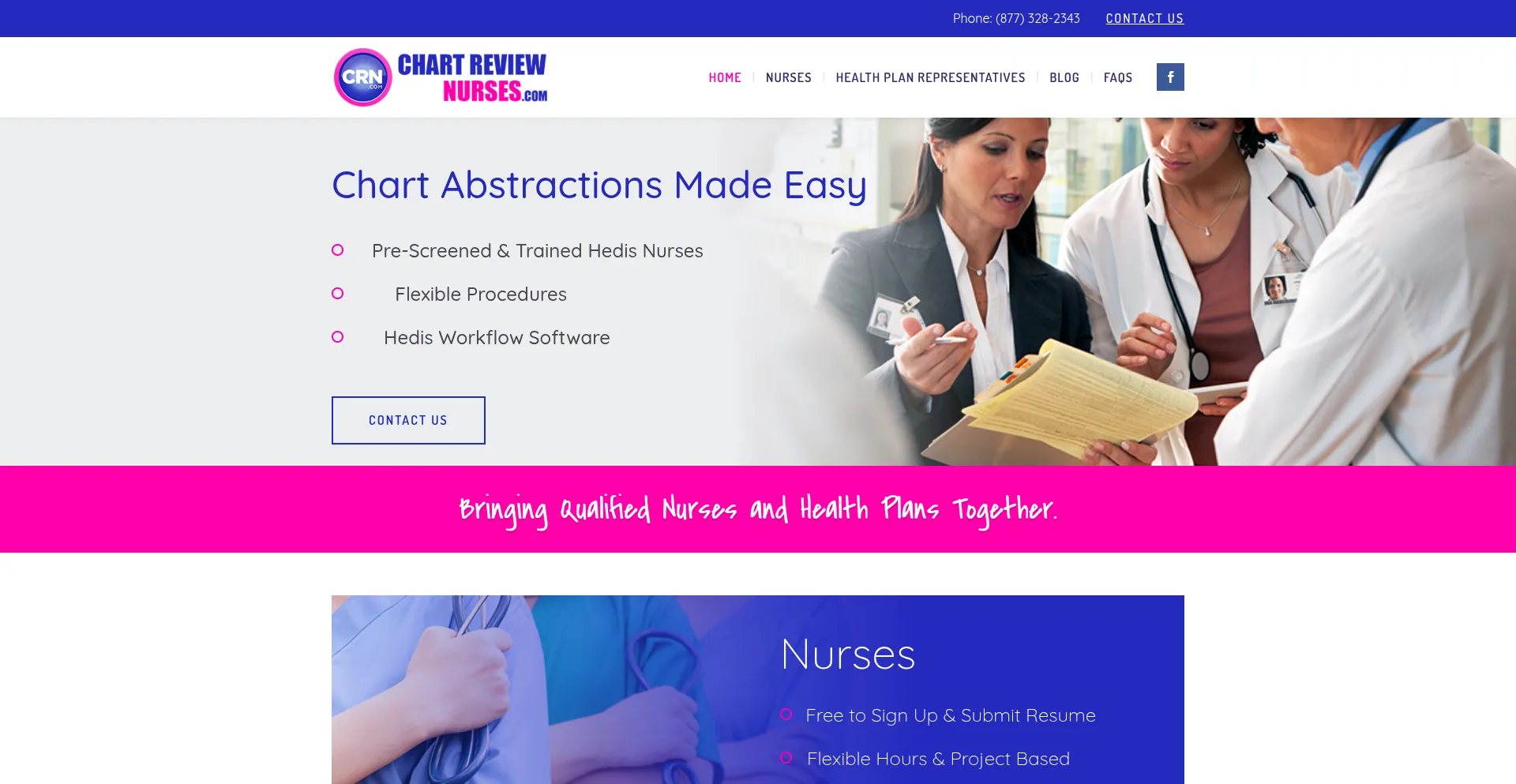 Website screenshot of Chartreviewnurses.com