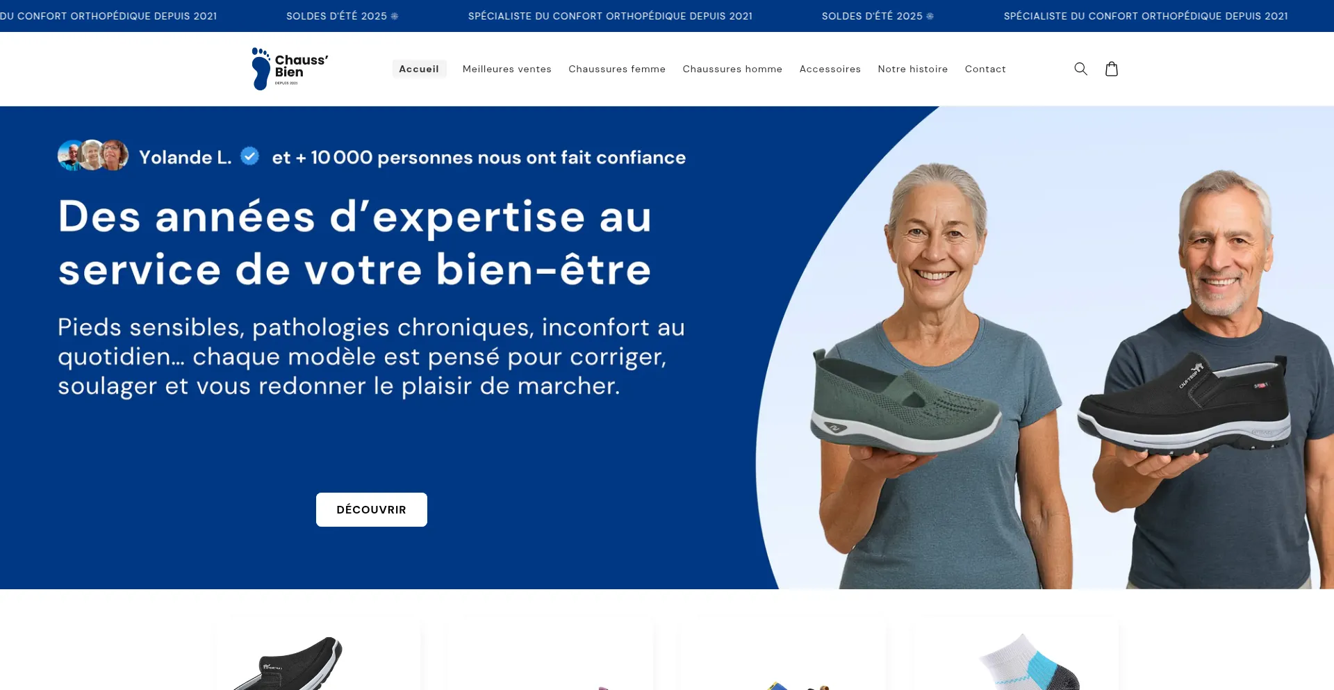 Website screenshot of Chaussbien.com