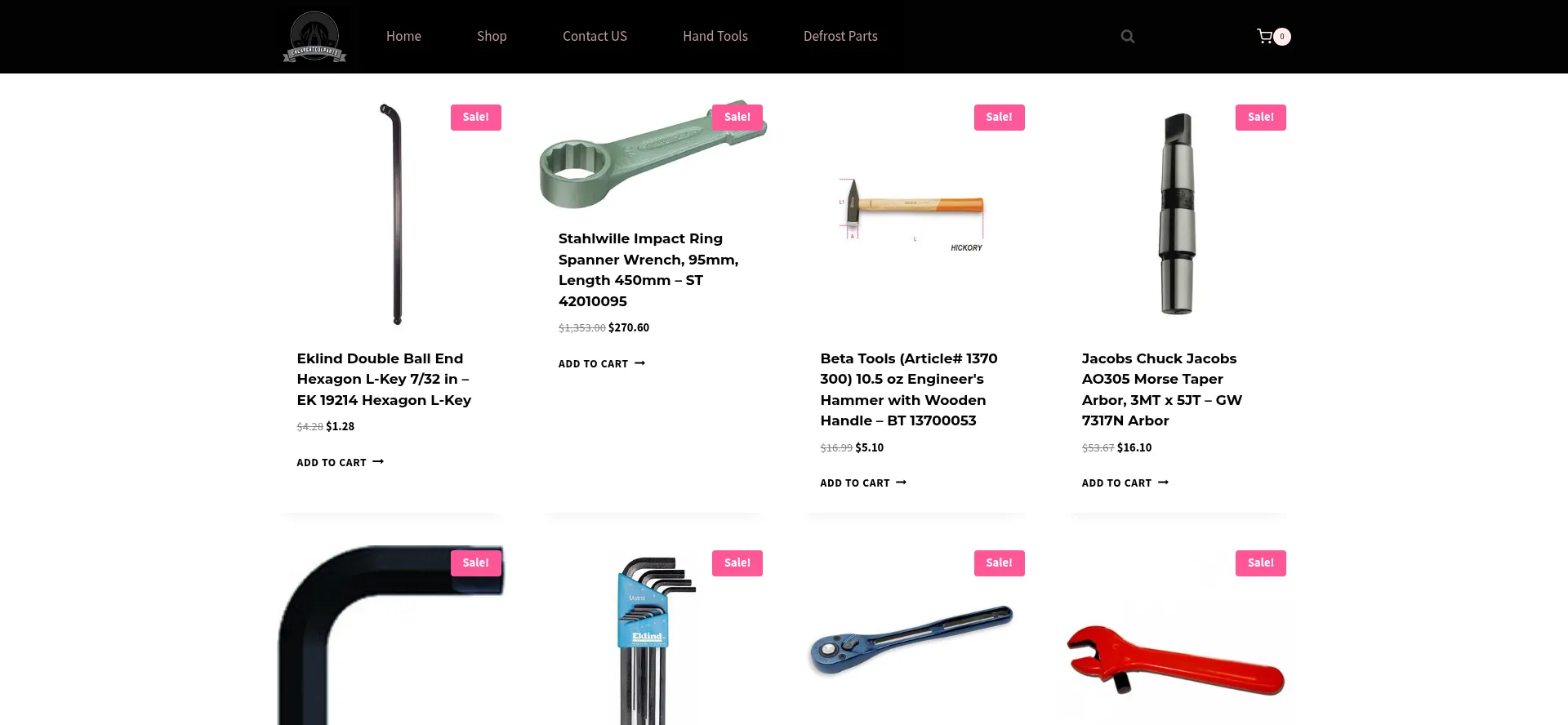 Website screenshot of Cheapertoolparts.com