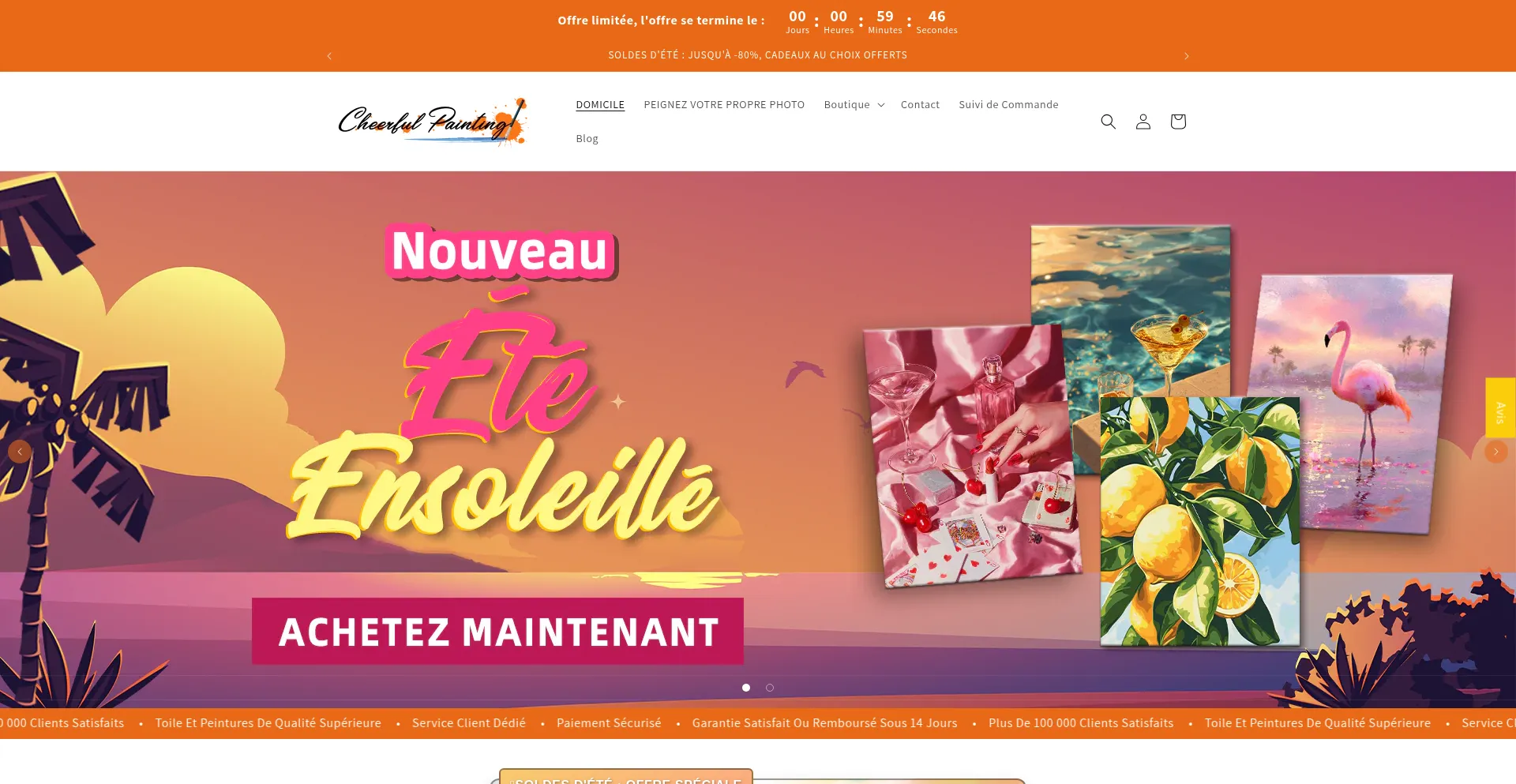 Website screenshot of Cheerfulpainting.fr