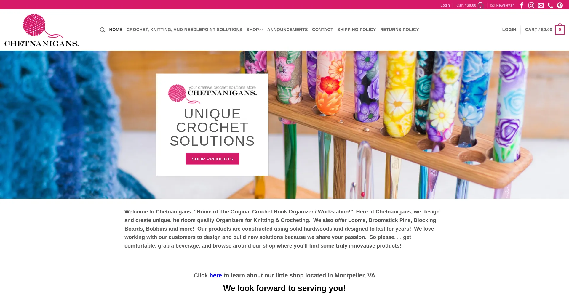 Website screenshot of Chetnanigans.com