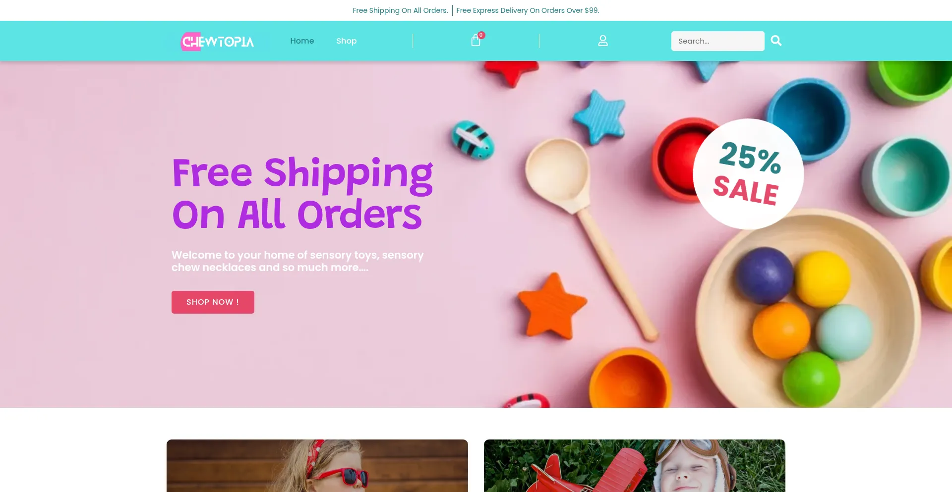 Website screenshot of Chewtopia.com.au