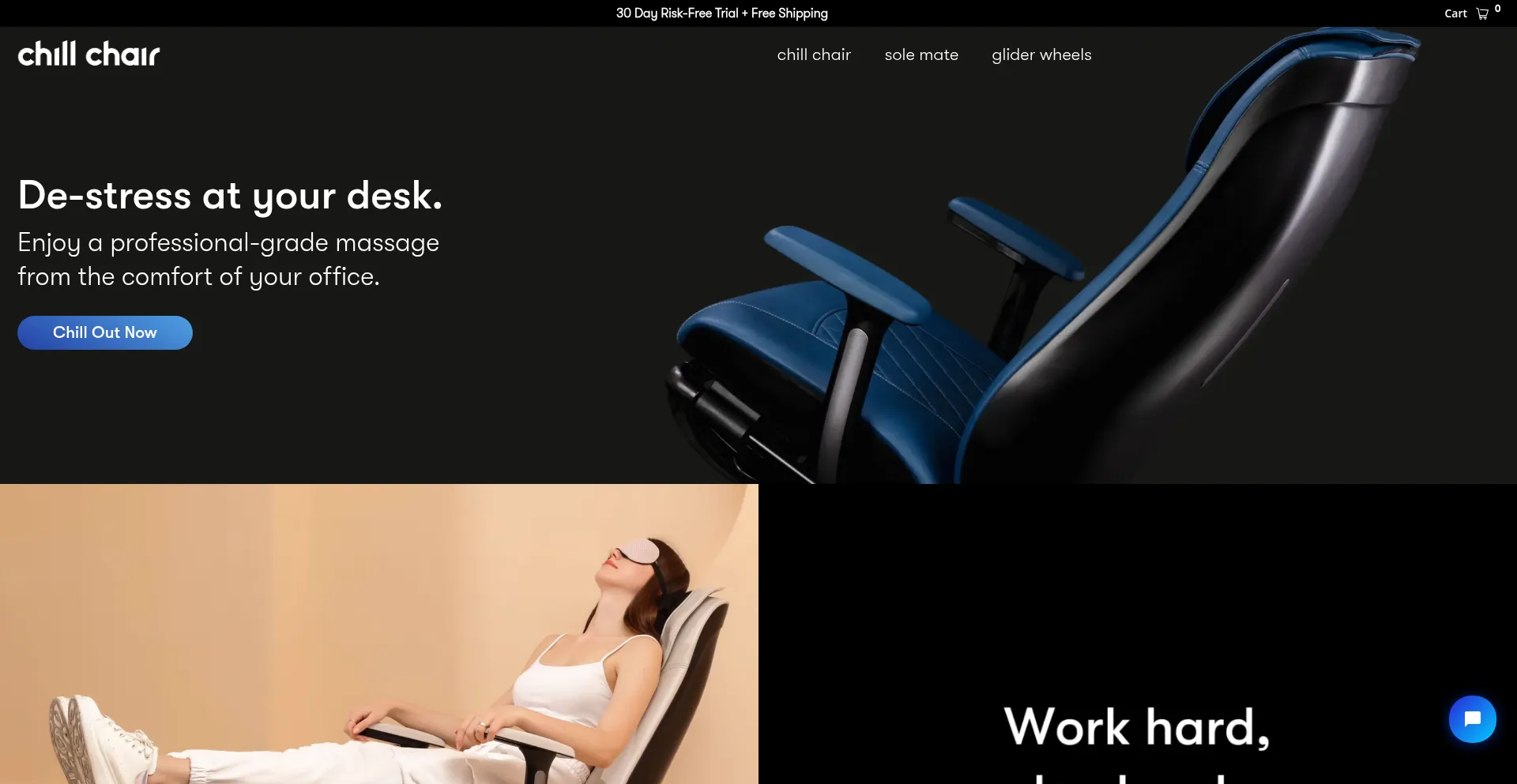 Website screenshot of Chillchair.com