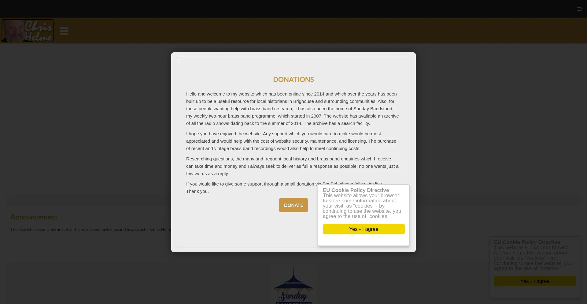 Website screenshot of Chrishelme-brighouse.org.uk