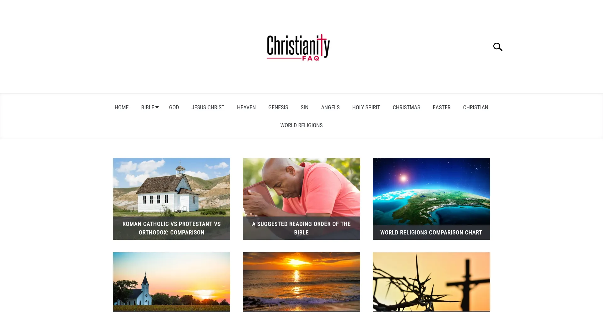 Website screenshot of Christianityfaq.com