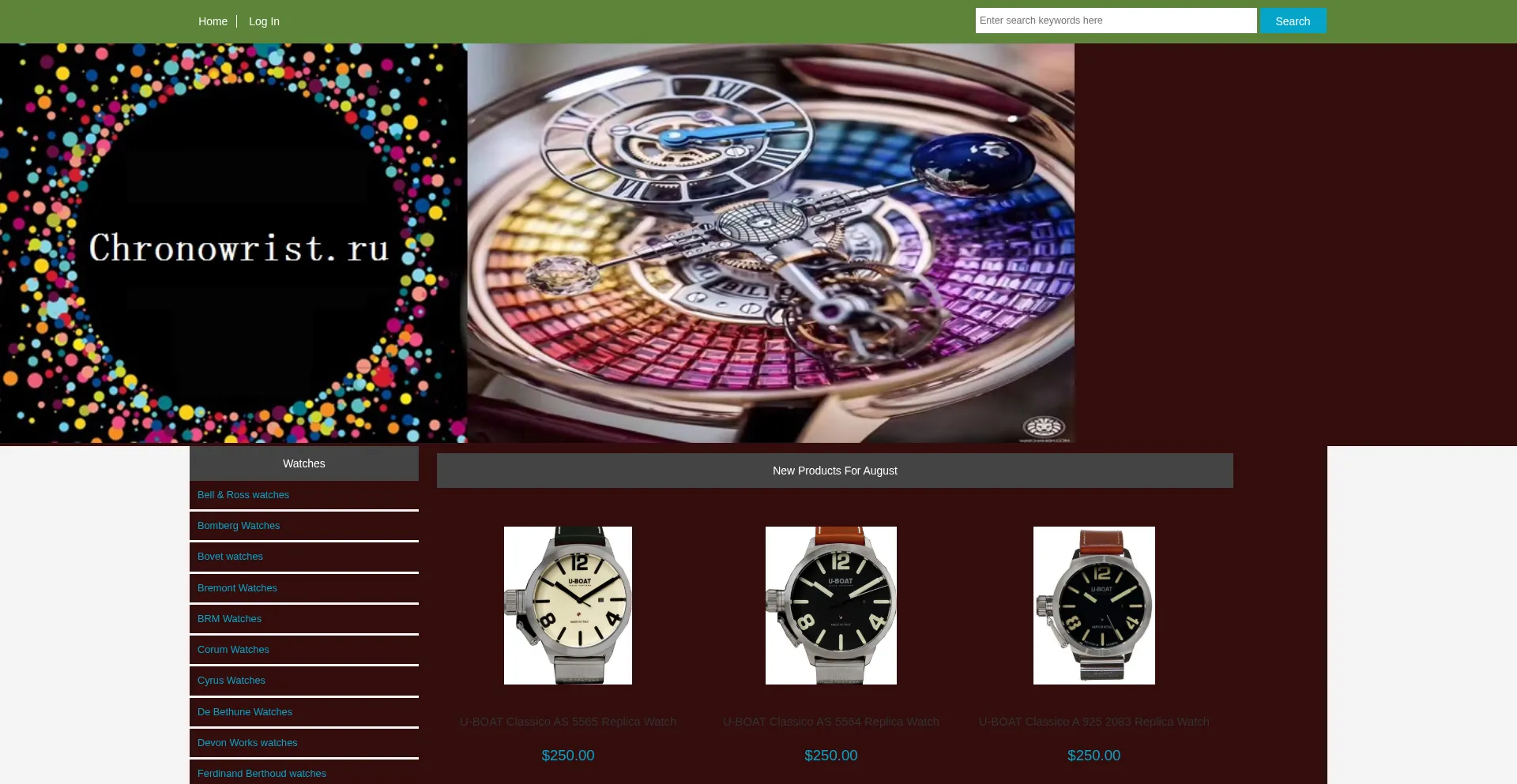 Website screenshot of Chronowrist.ru