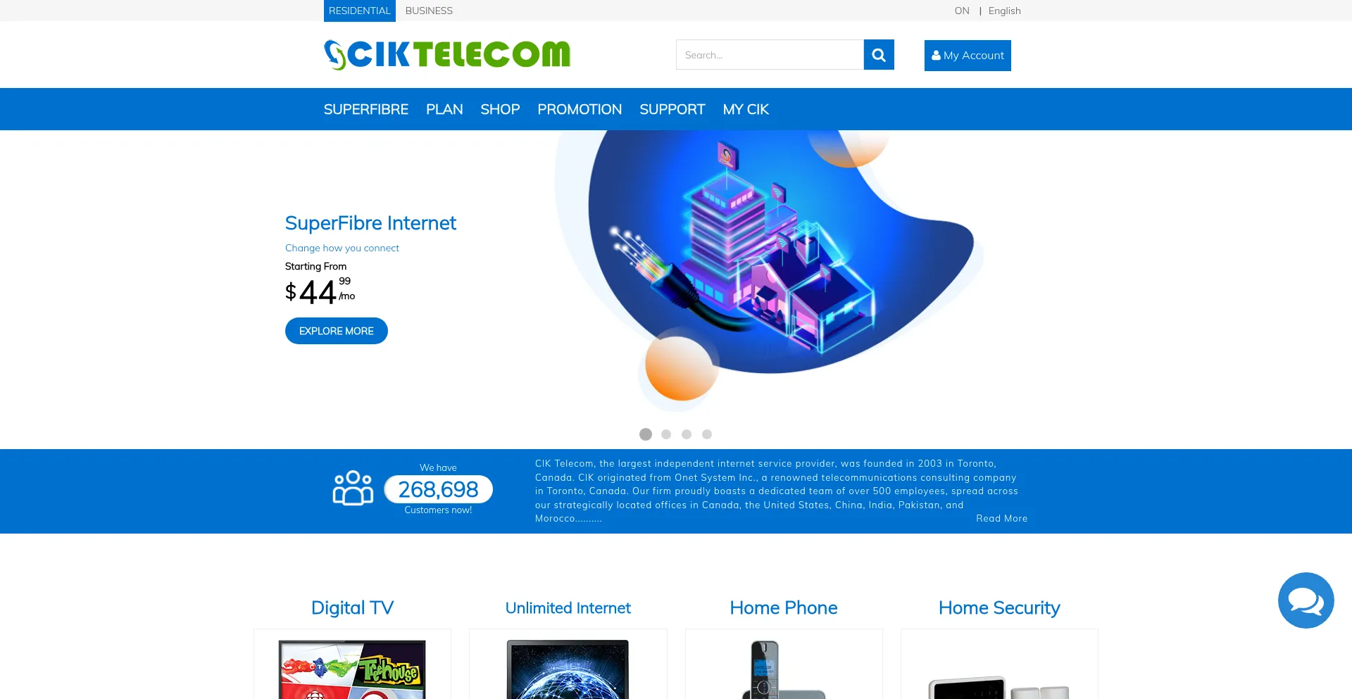 Website screenshot of Ciktel.com