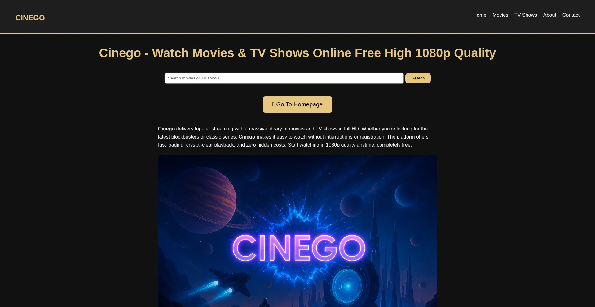Website screenshot of Cinegotv.im