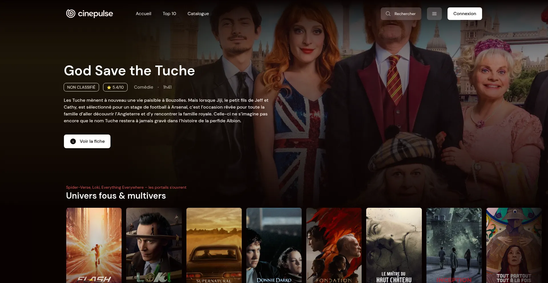 Website screenshot of Cinepulse.to