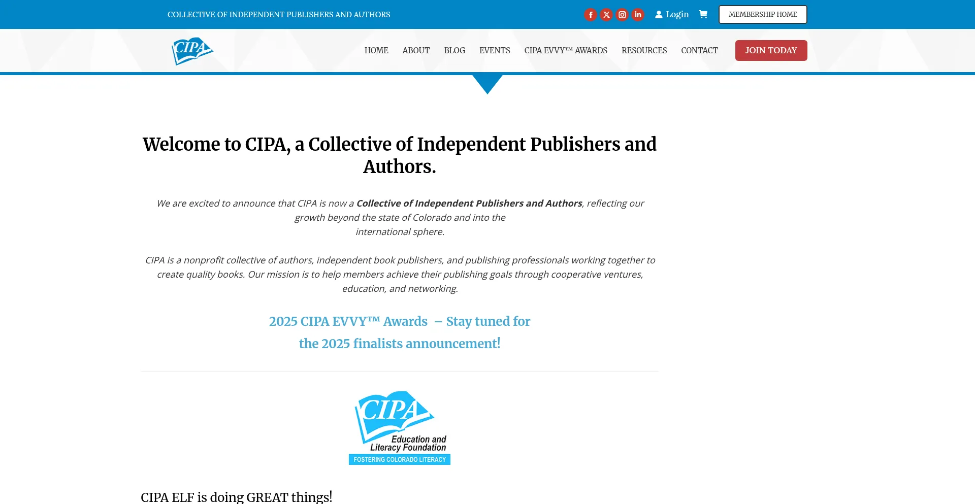 Website screenshot of Cipabooks.com