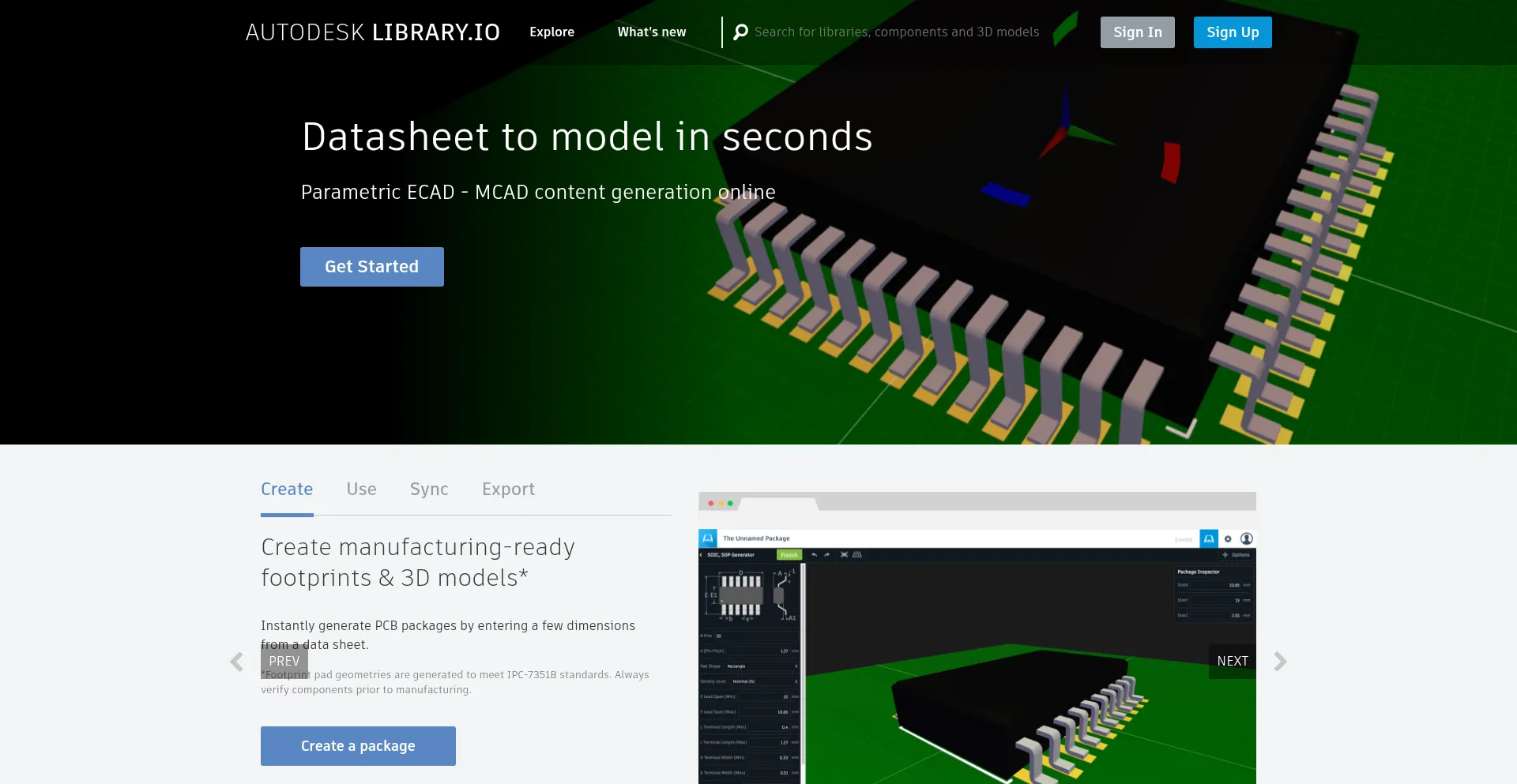 Website screenshot of Circuits.io