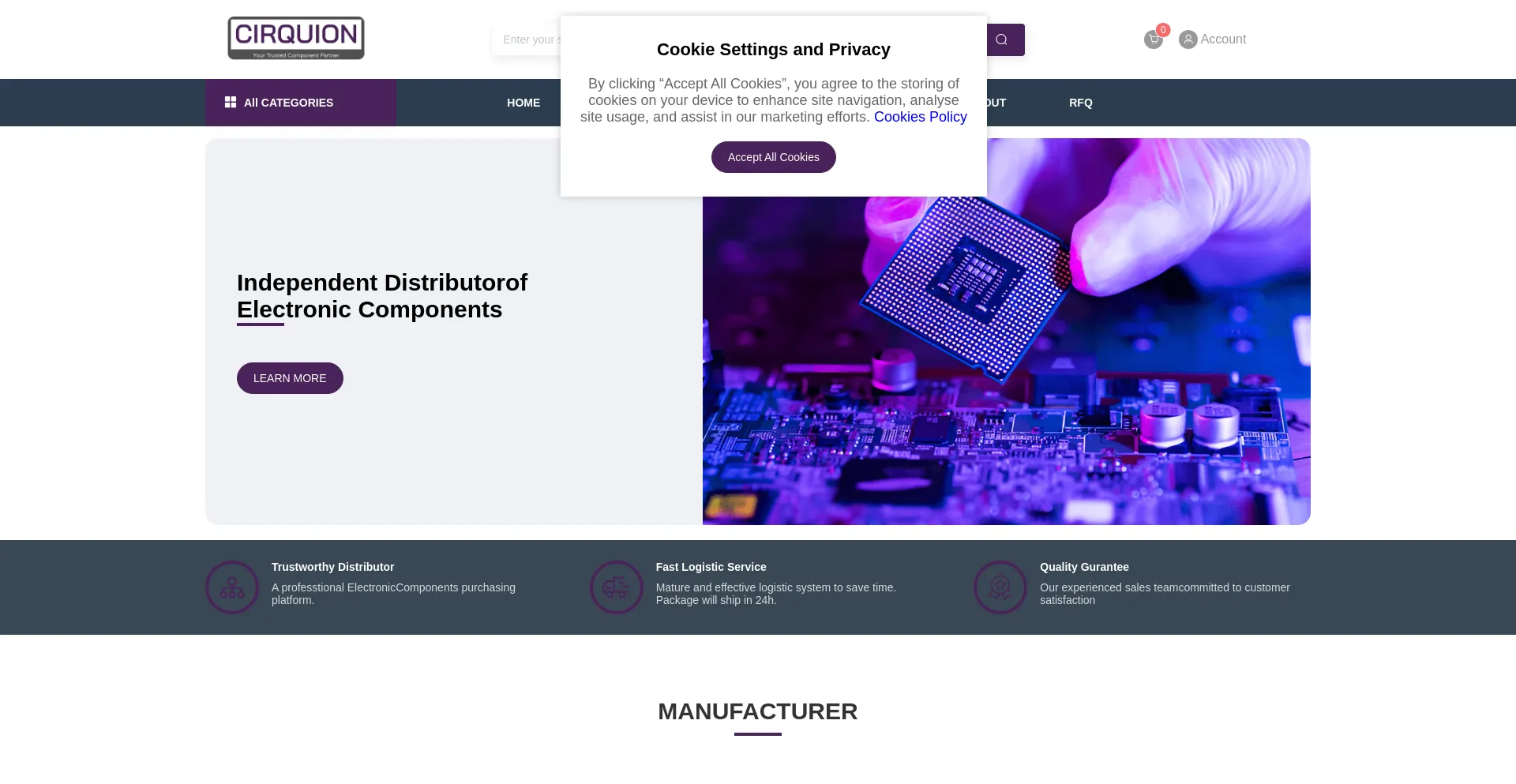 Website screenshot of Cirquion.com