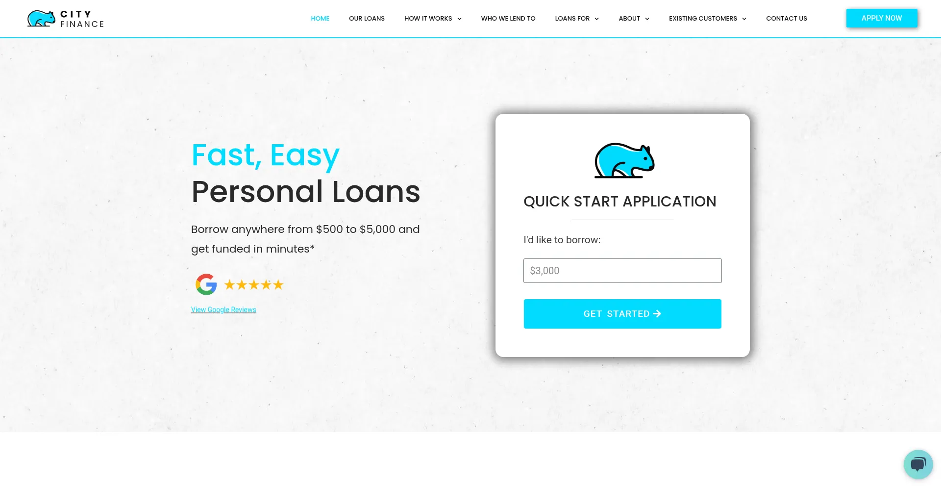 Website screenshot of Cityfinance.com.au