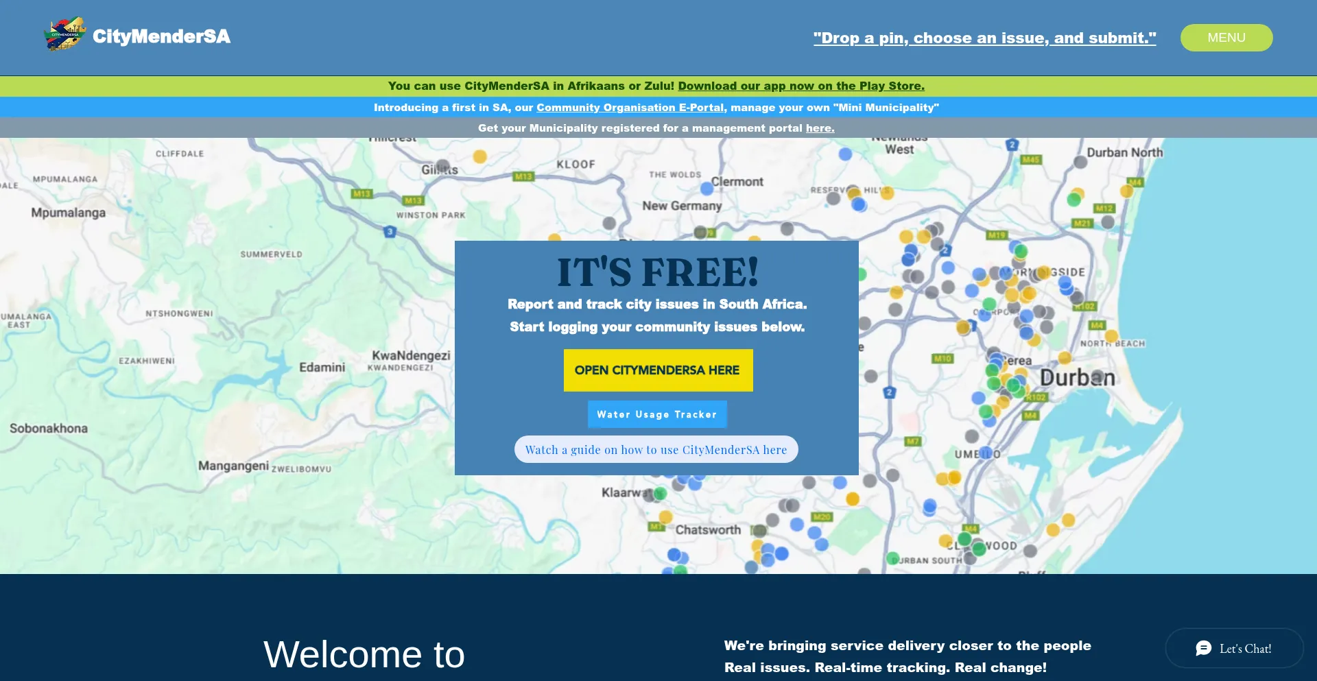 Website screenshot of Citymendersa.co.za