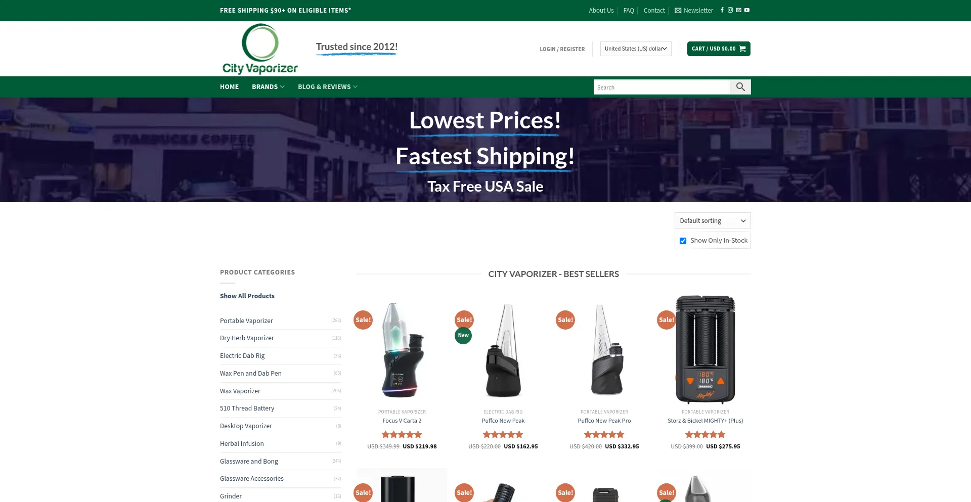 Website screenshot of Cityvaporizer.com