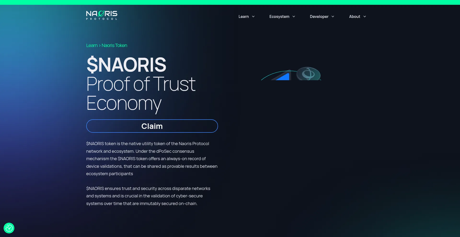 Website screenshot of Claim.naoriprotocol.xyz