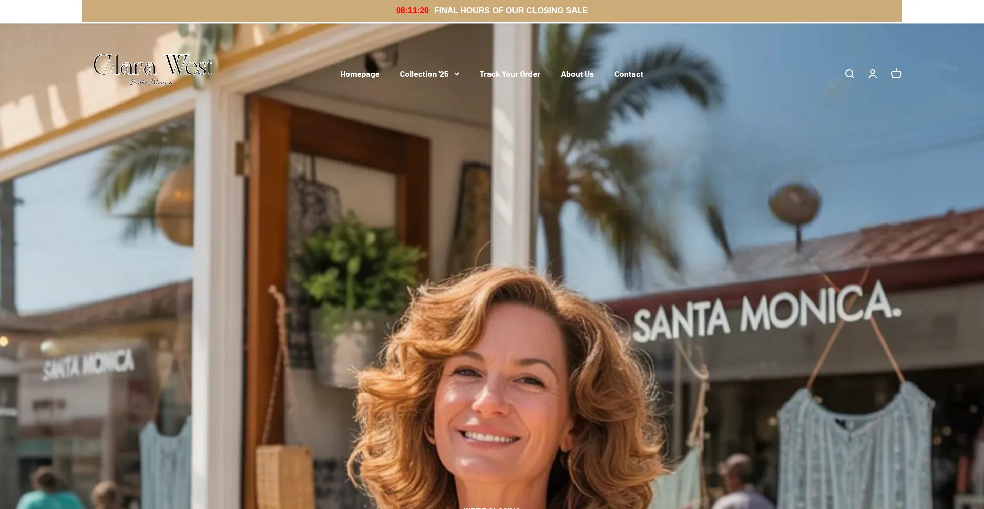 Website screenshot of Clarawest-santamonica.com