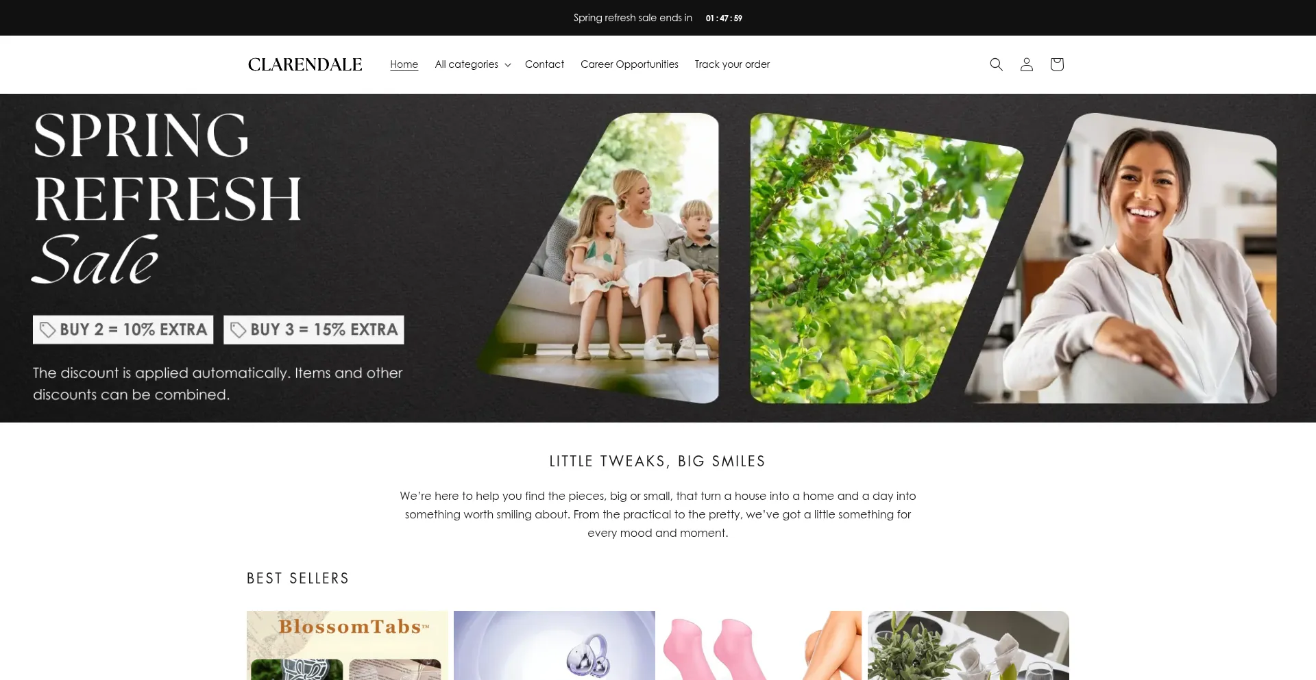 Website screenshot of Clarendale.co