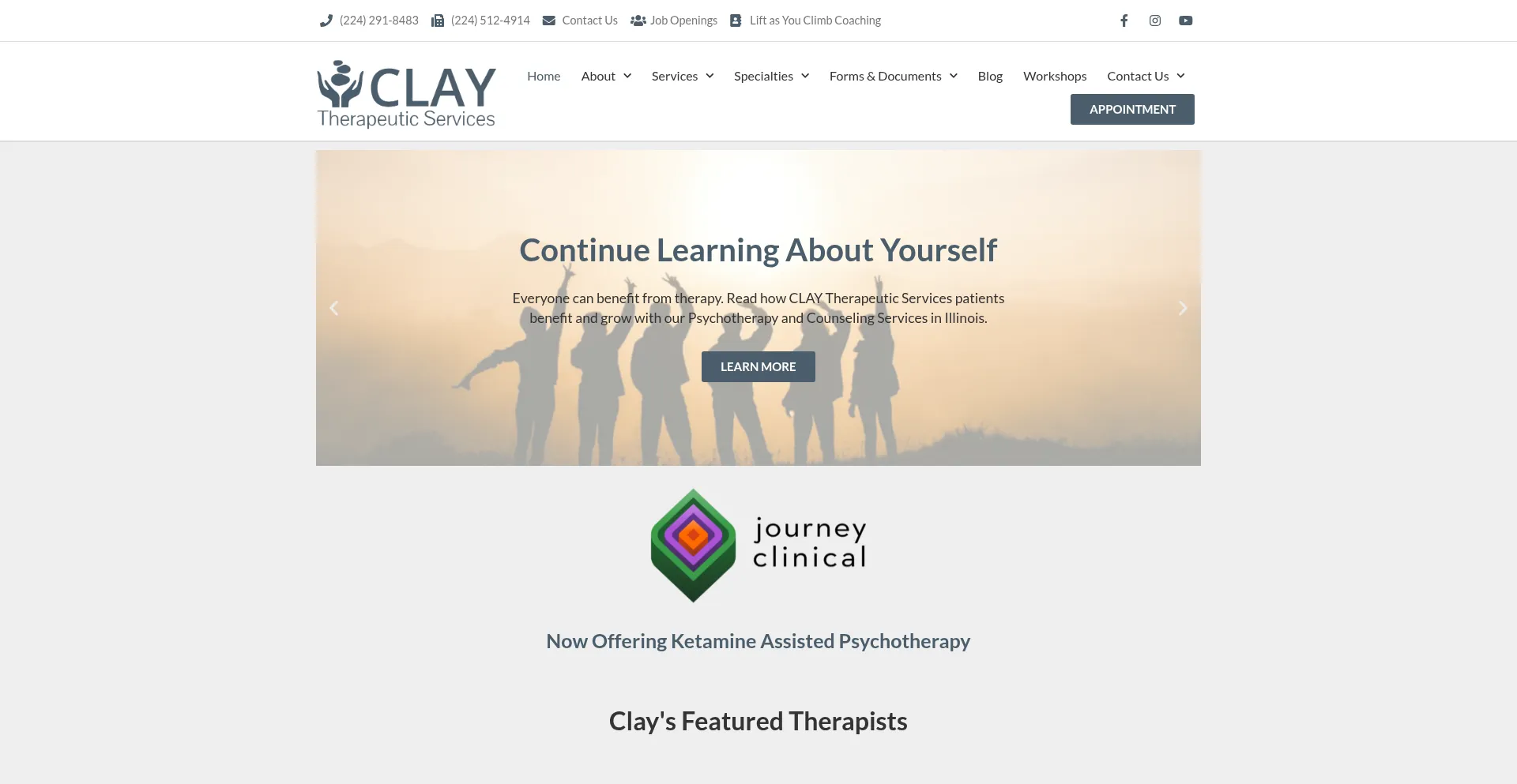 Website screenshot of Claytherapeuticservices.com