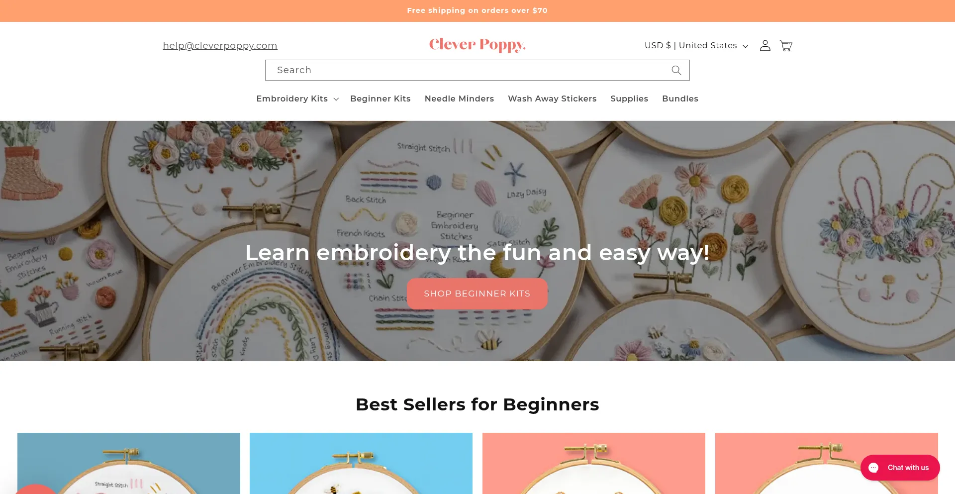 Website screenshot of Cleverpoppy.com