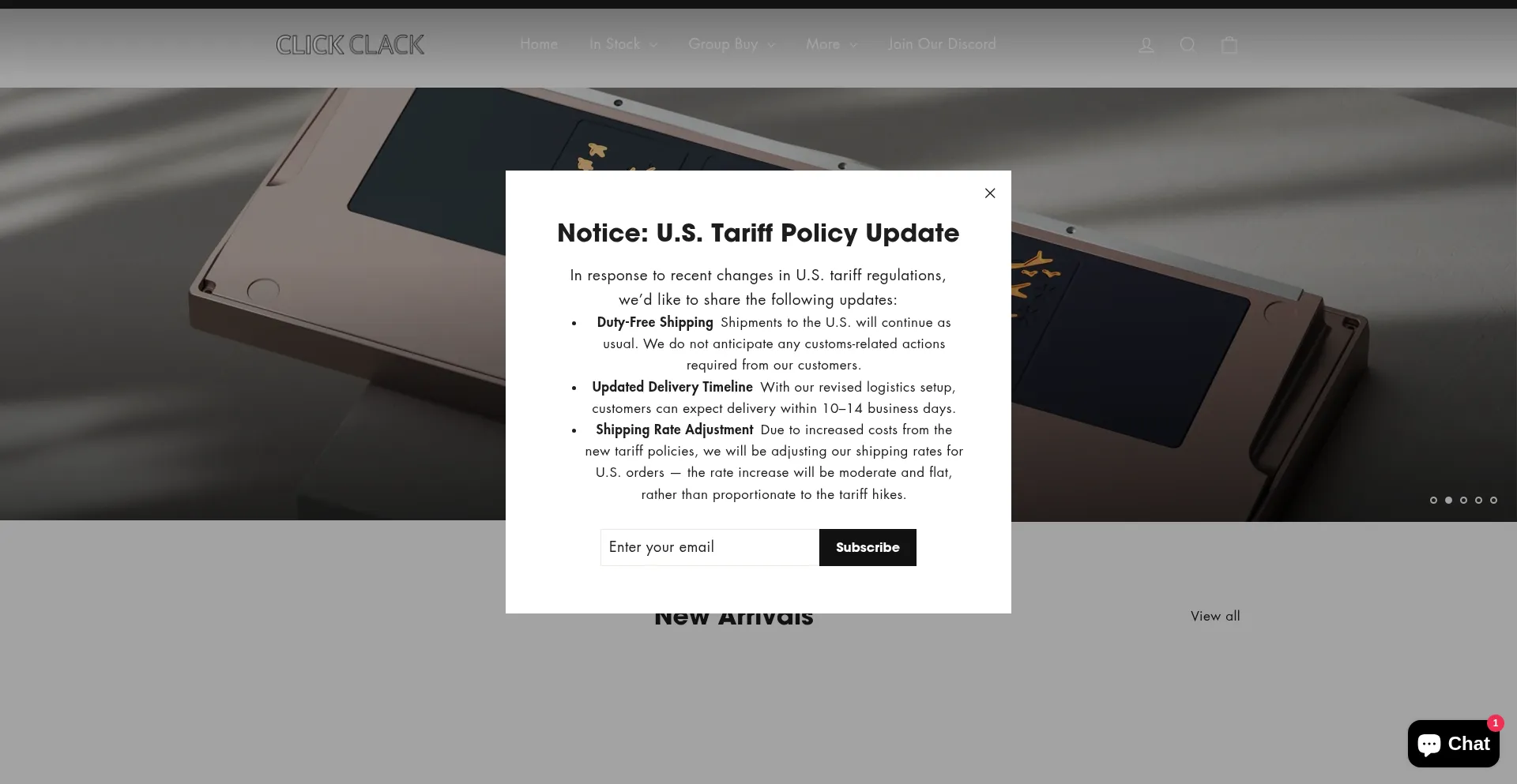 Website screenshot of Clickclack.io