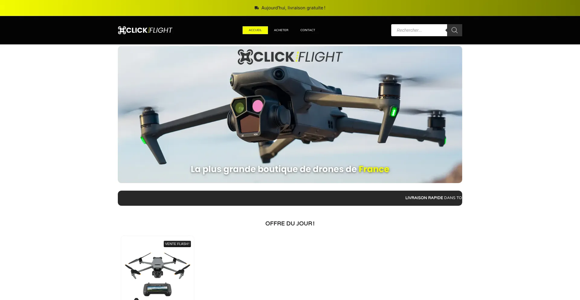 Website screenshot of Clickflight-fr.com