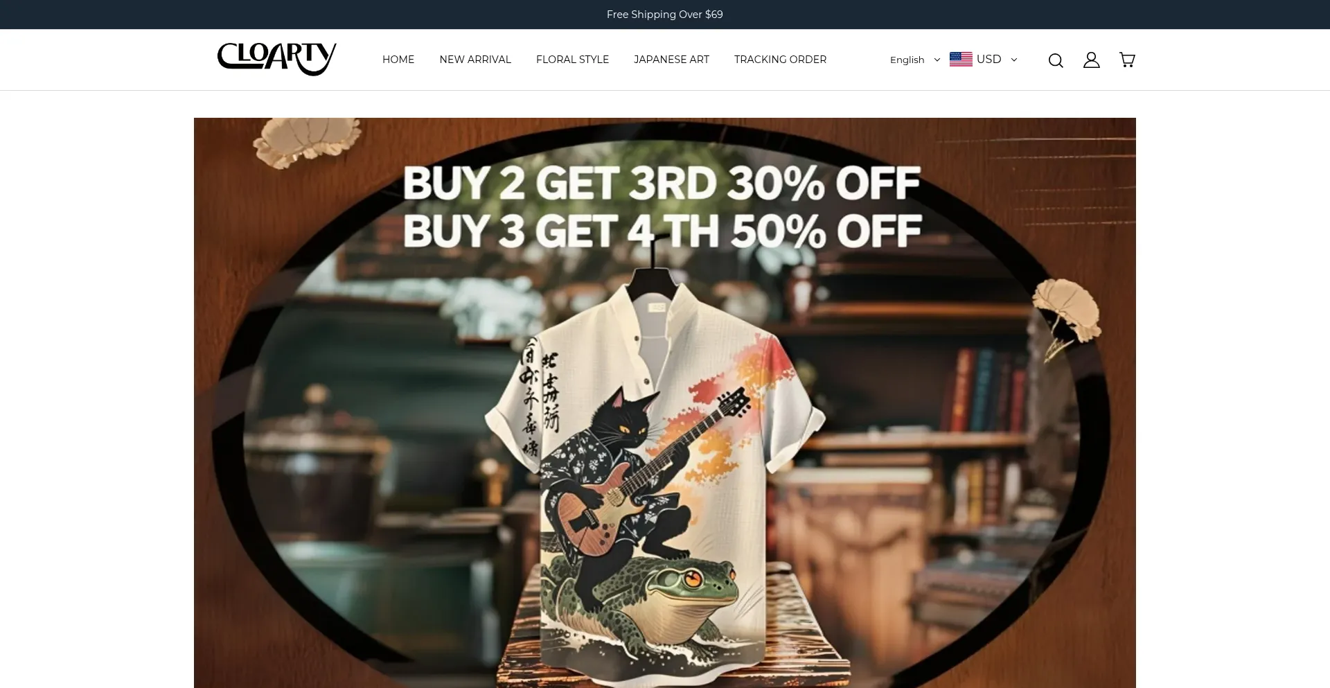 Website screenshot of Cloarty.com