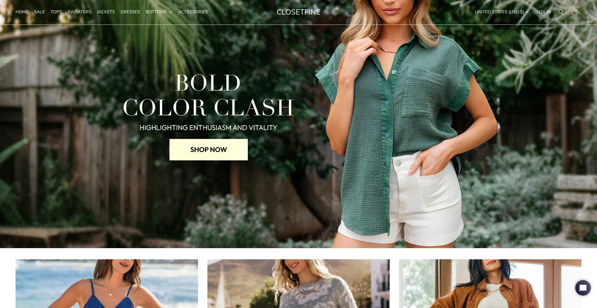 Website screenshot of Closetfine.com