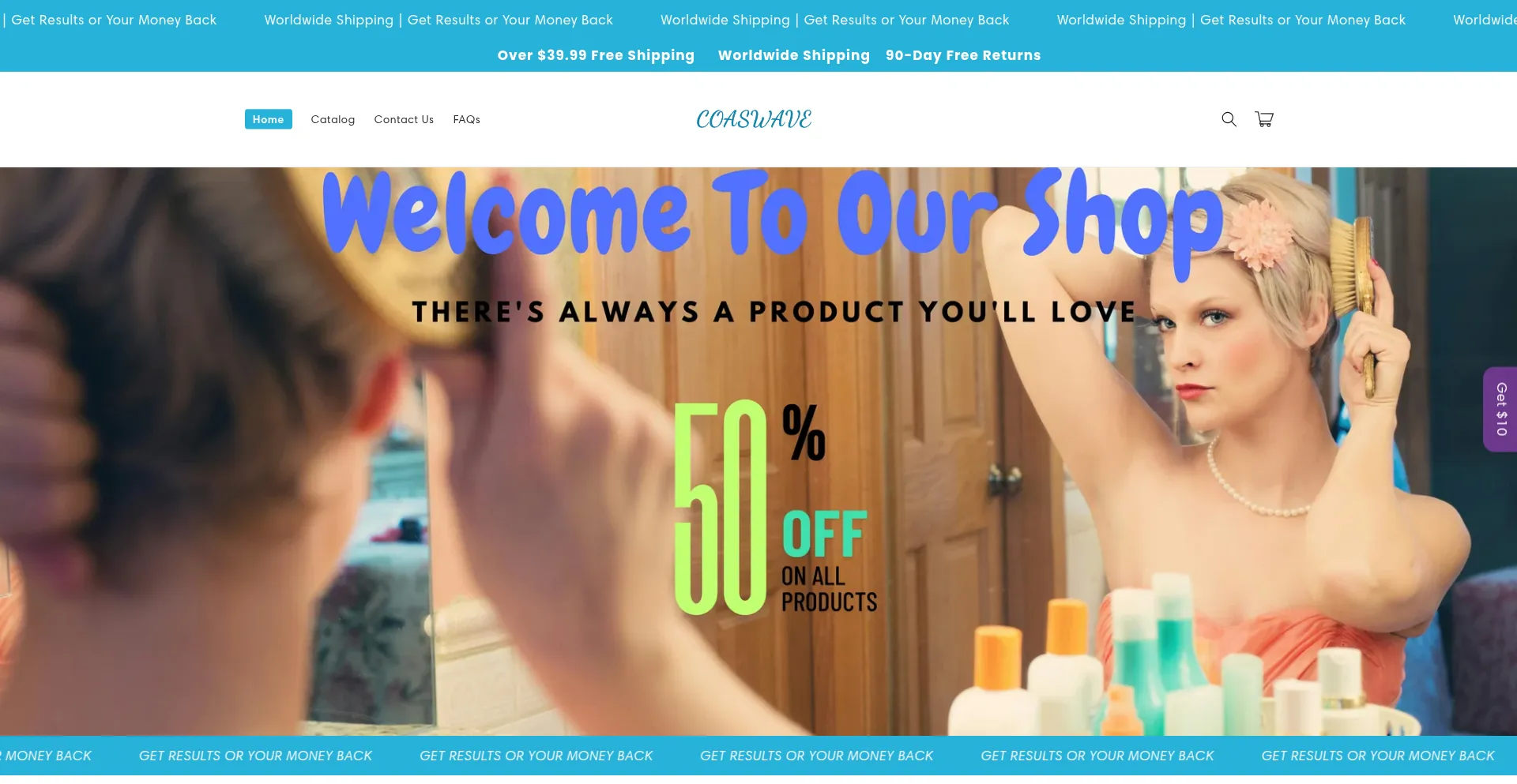 Website screenshot of Coaswave.com