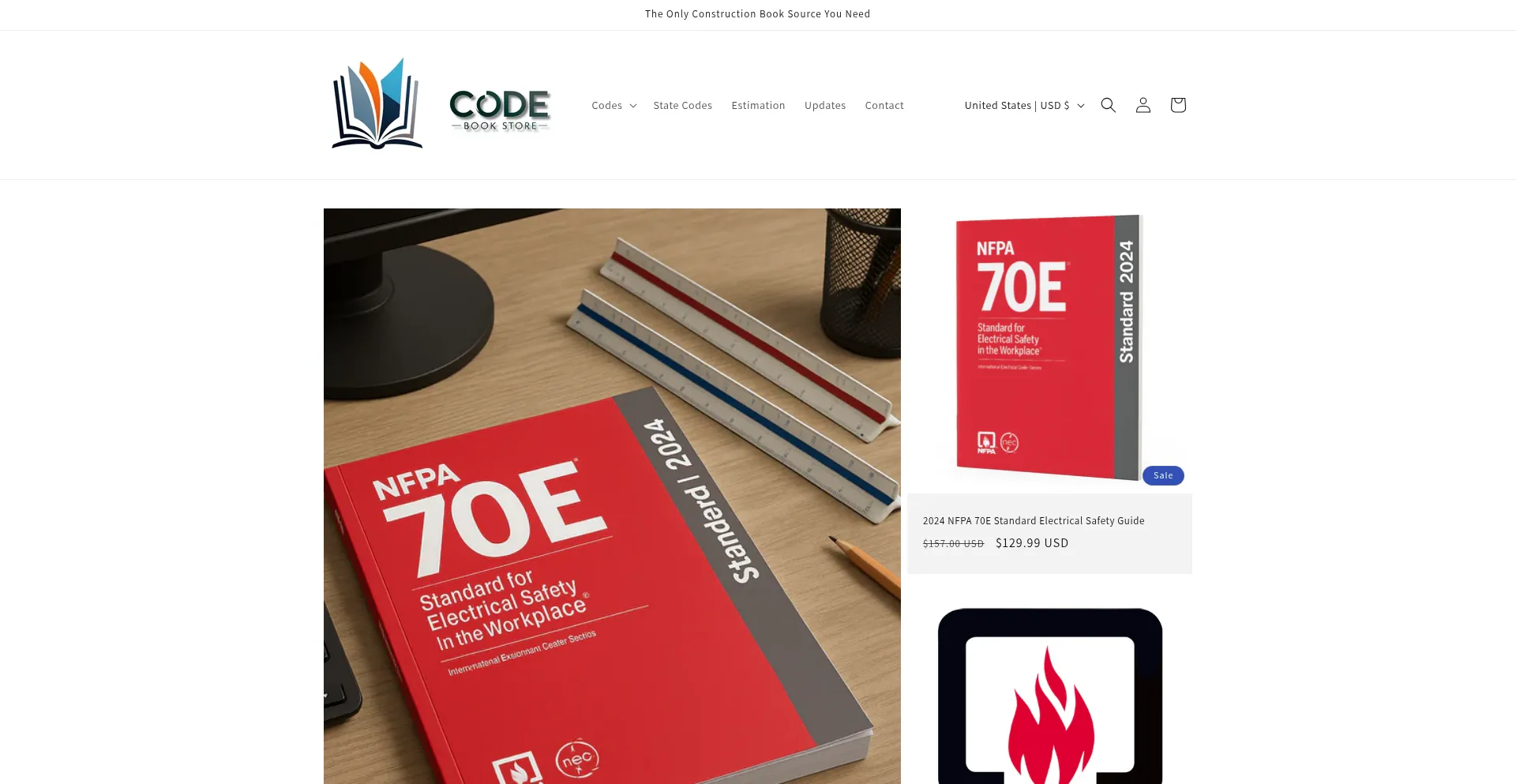 Website screenshot of Codebookstore.com