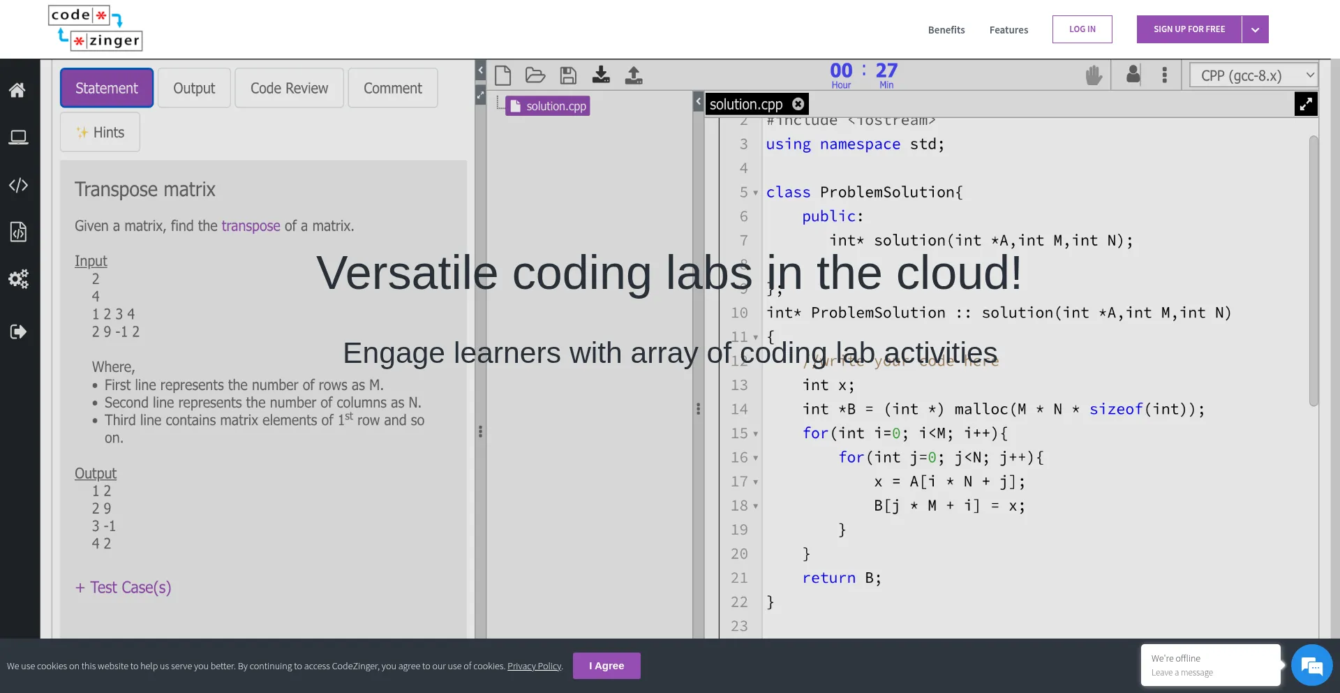 Website screenshot of Codezinger.com