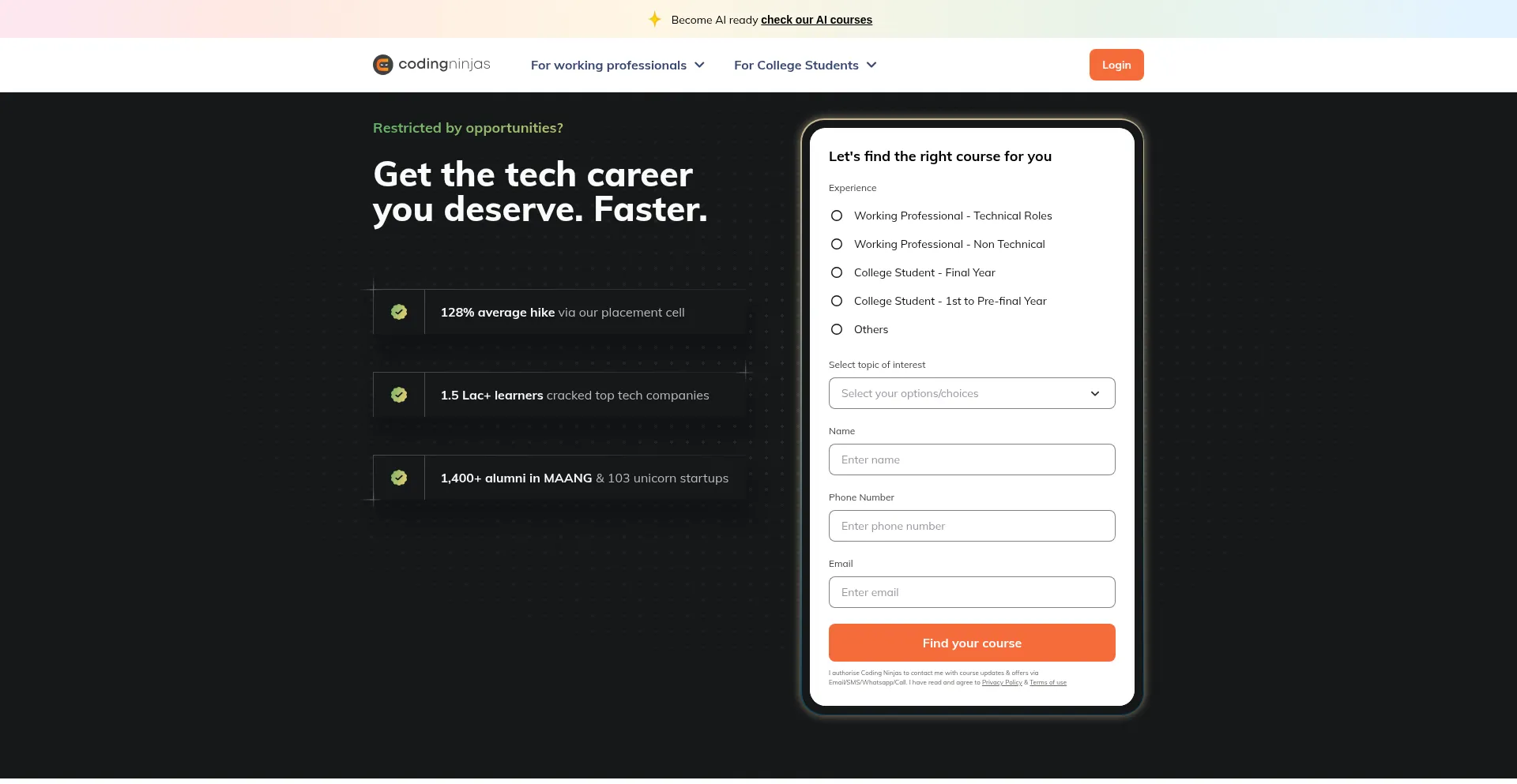 Codingninjas.com Screenshot