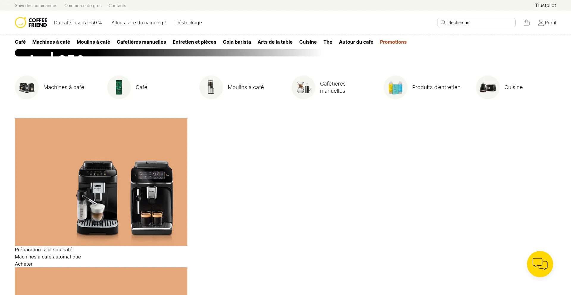 Website screenshot of Coffeefriend.fr