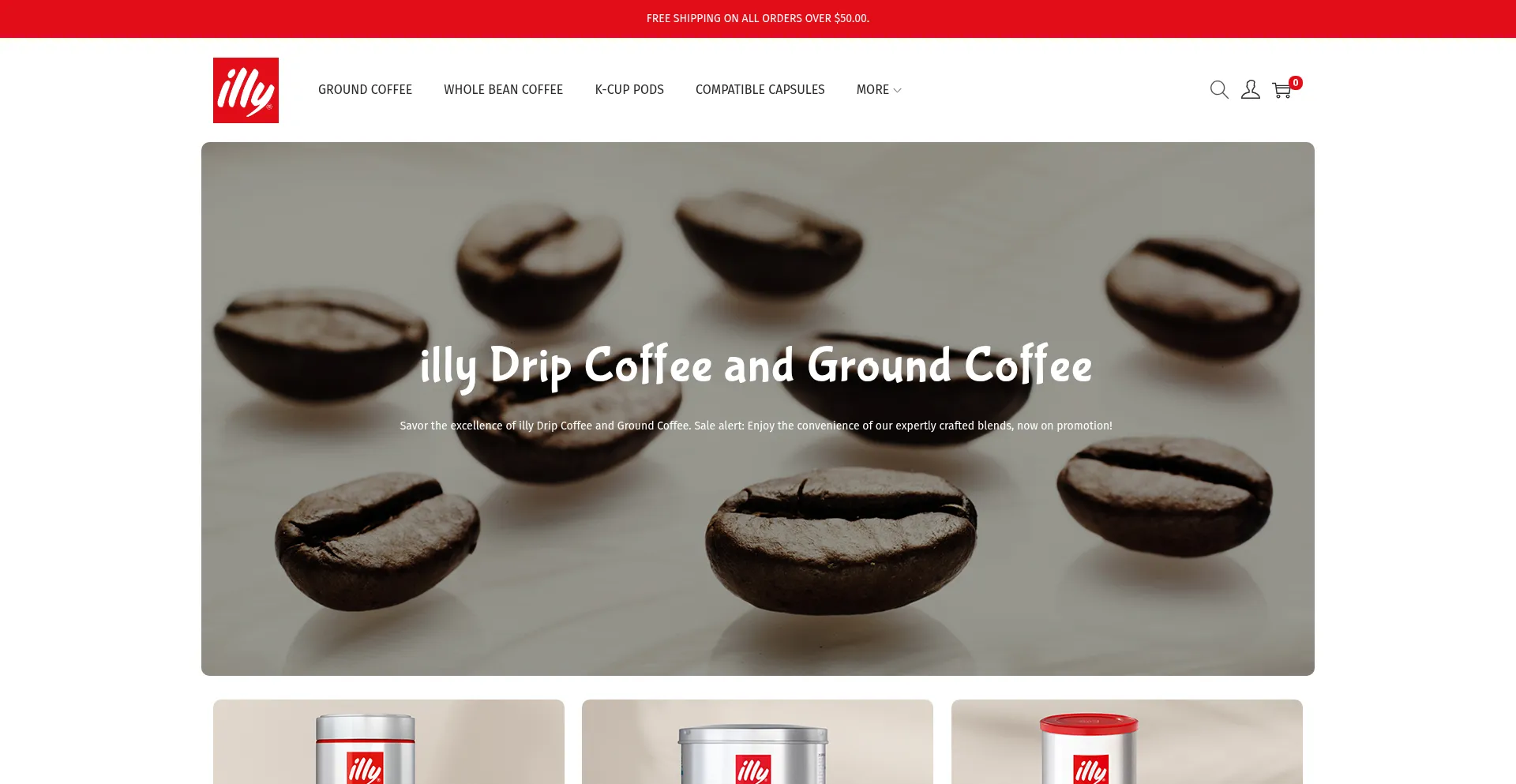 Website screenshot of Coffeeillyshop.com