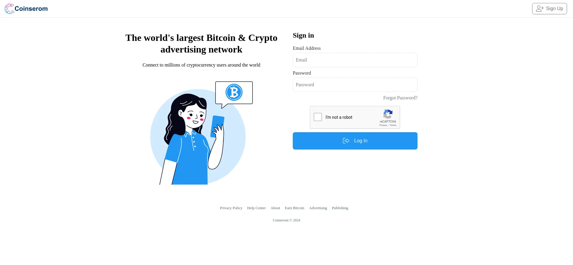 Website screenshot of Coinserom.com
