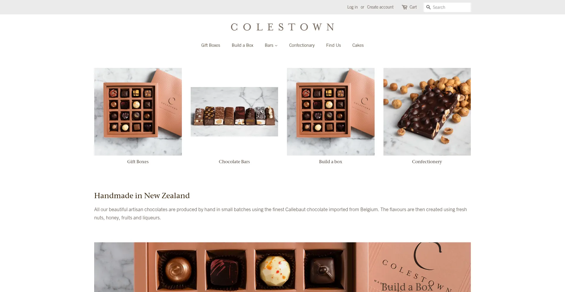 Website screenshot of Colestown.co.nz