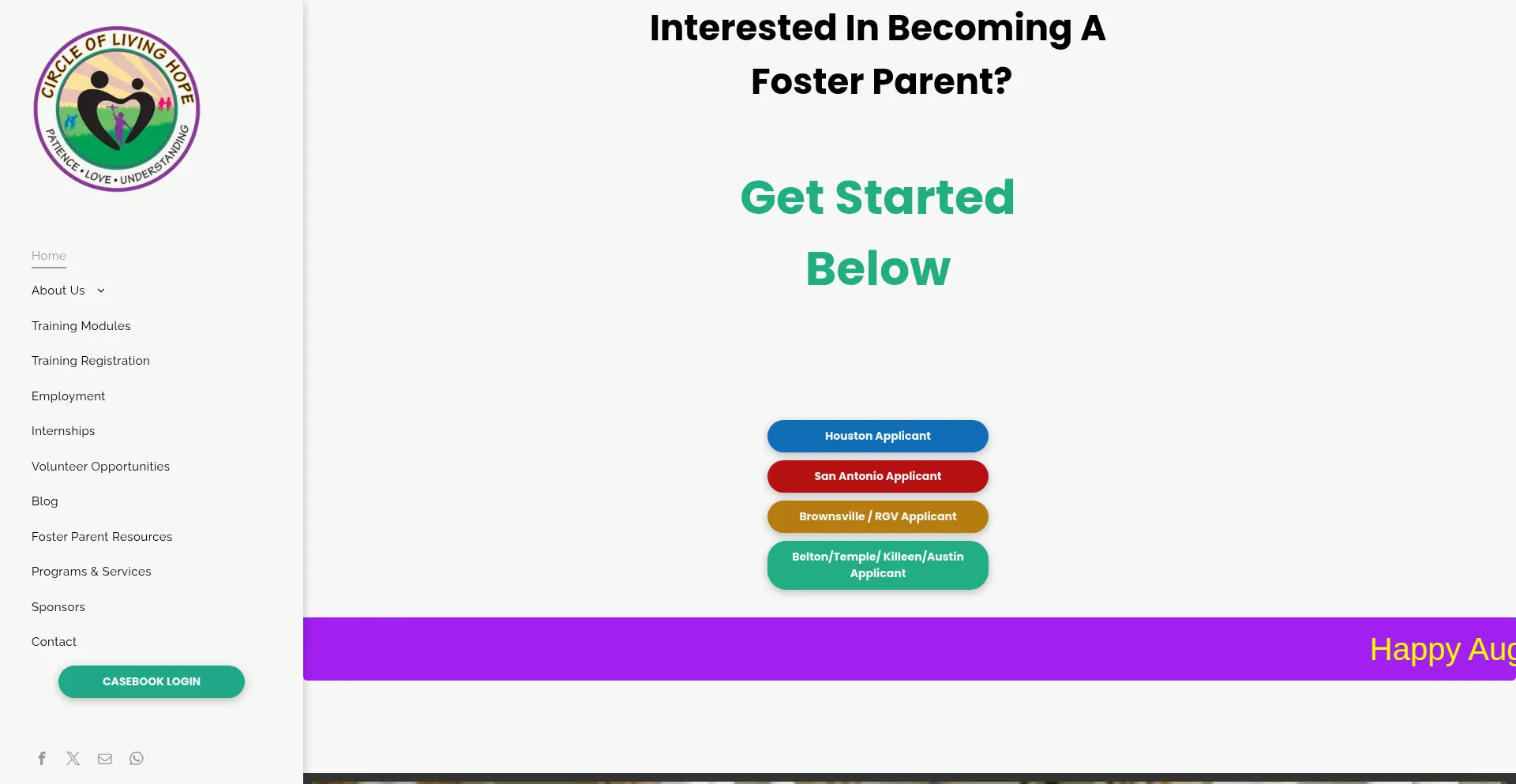 Website screenshot of Colh.org