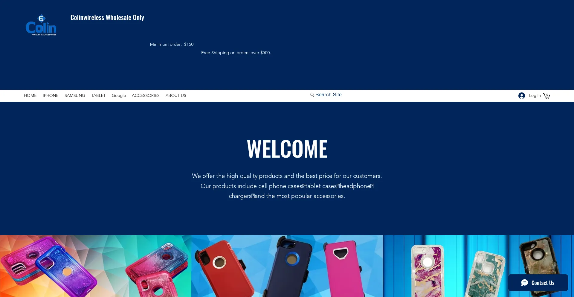 Website screenshot of Colinwireless.com