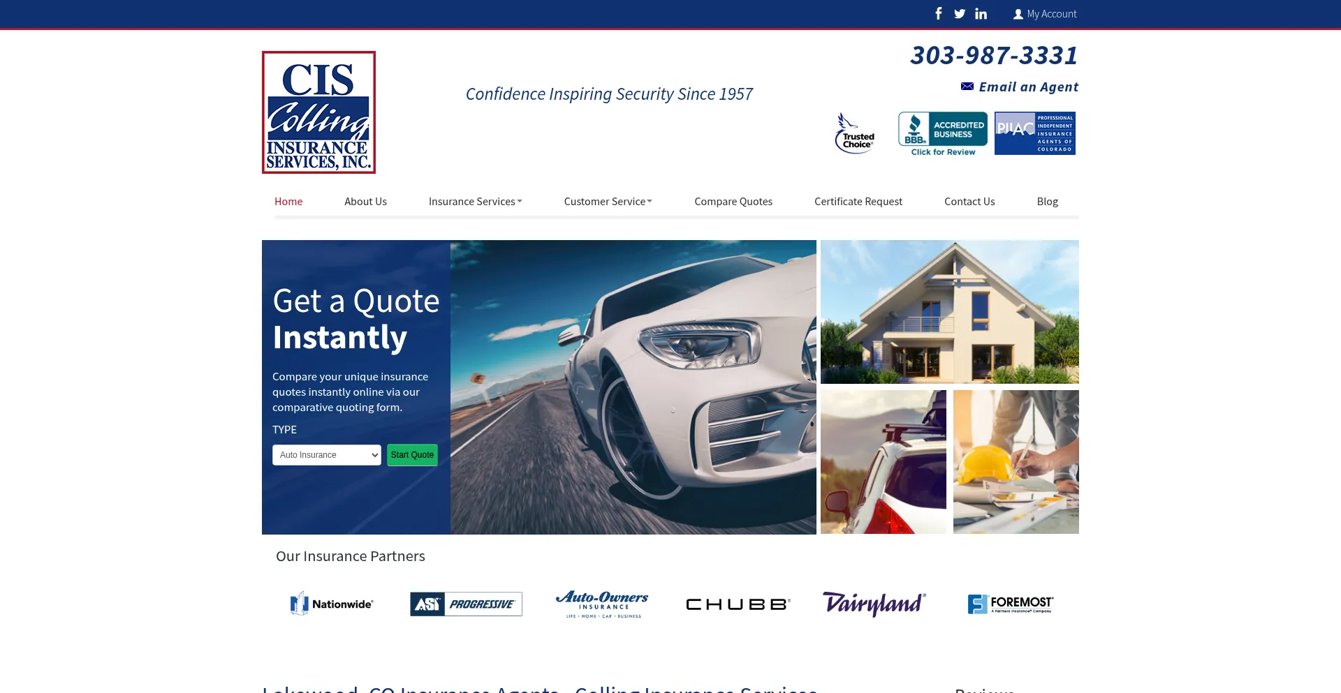 Collinginsurance.com Screenshot