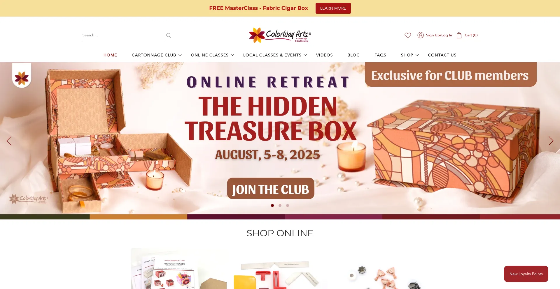Website screenshot of Colorwayarts.com