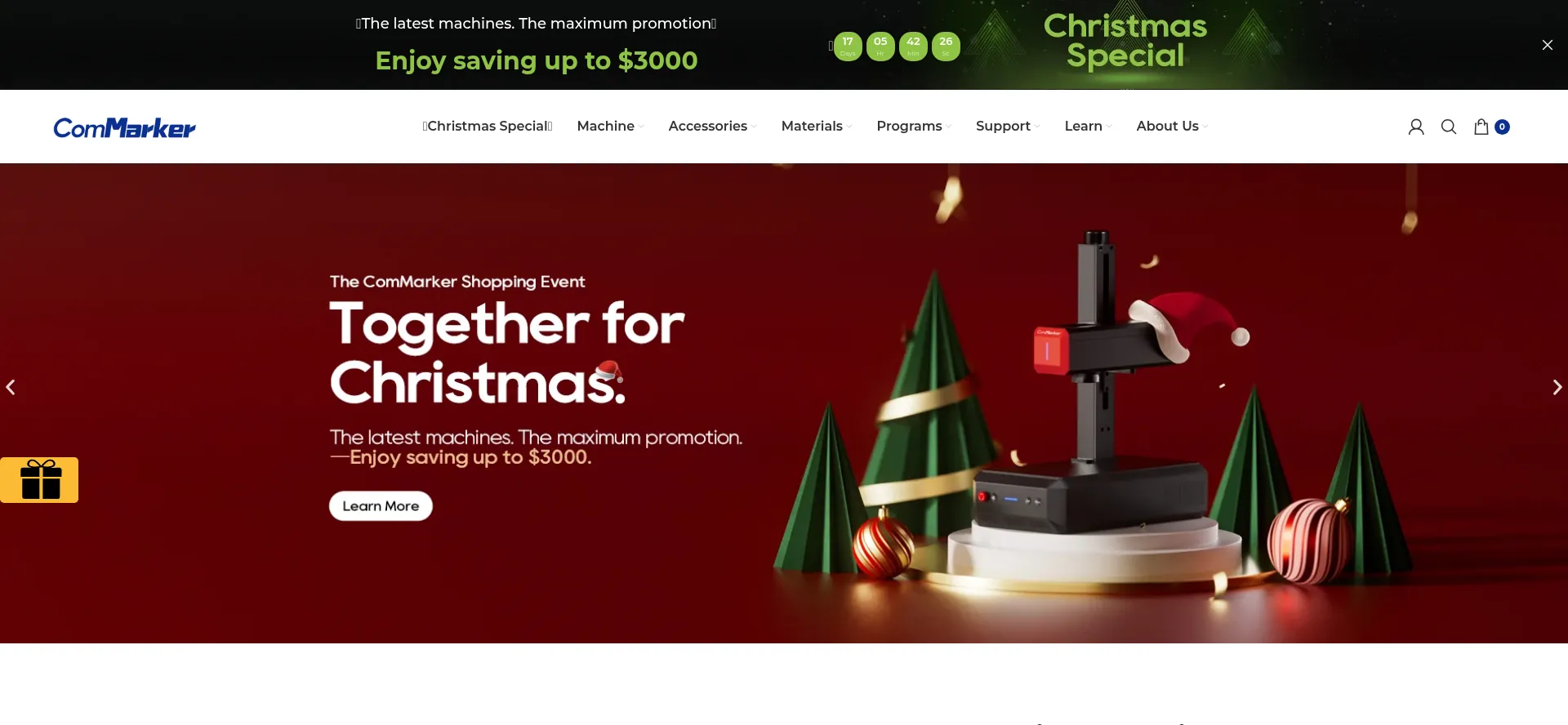 Website screenshot of Commarker.com
