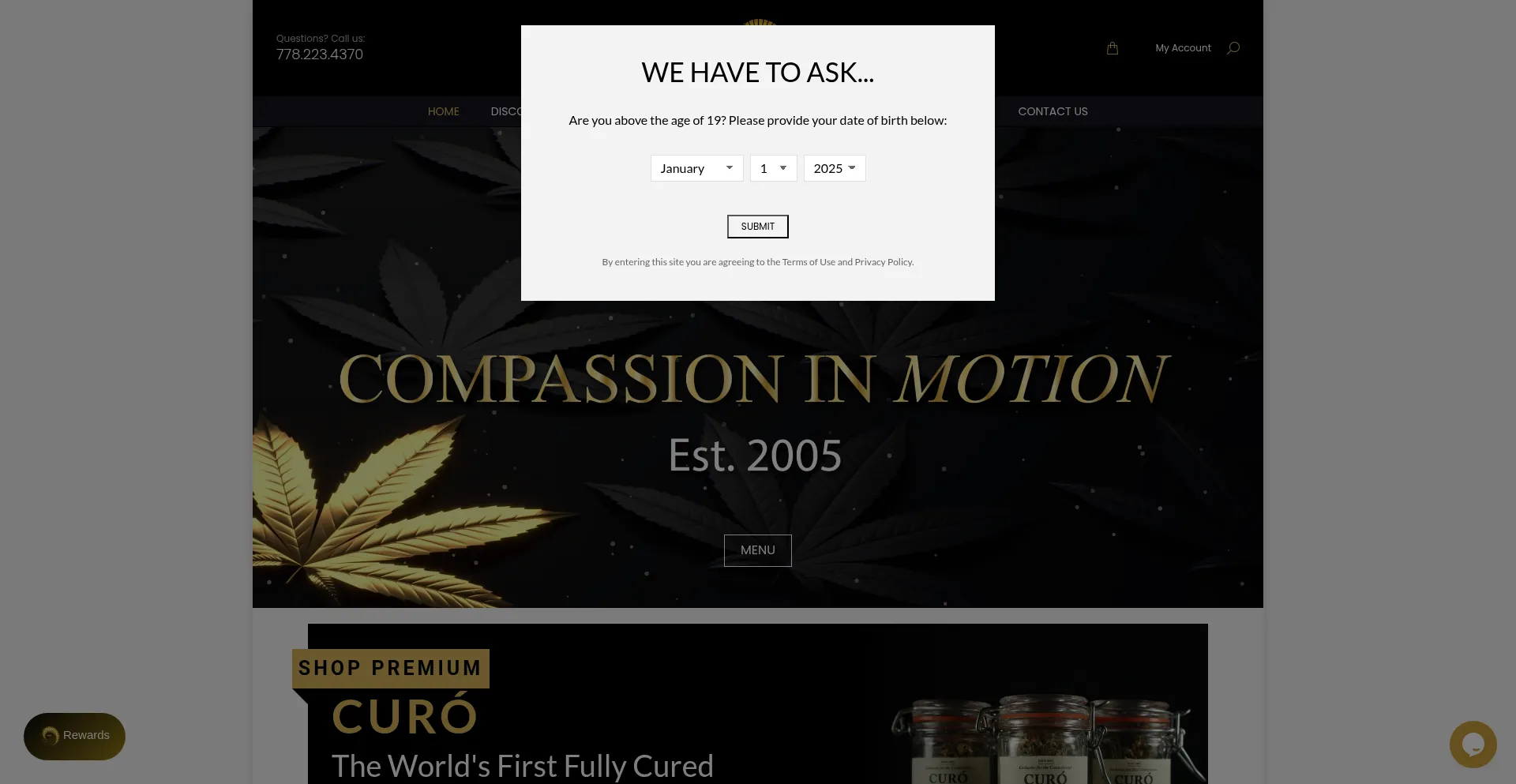 Website screenshot of Compassioninmotion.io
