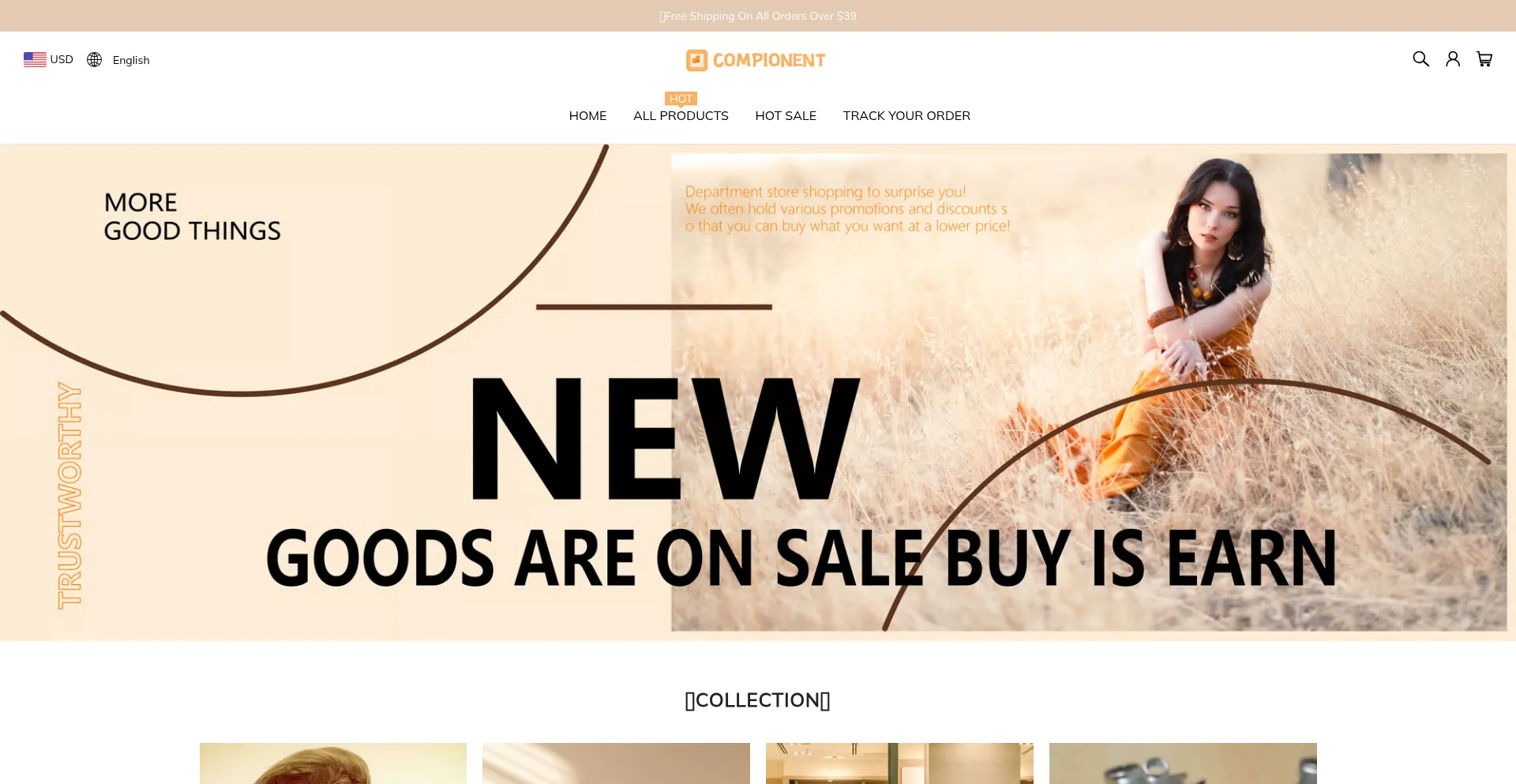 Website screenshot of Compionent.com