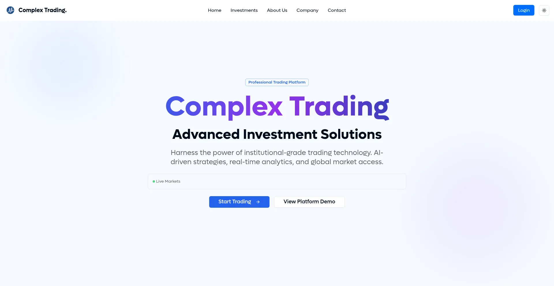 Website screenshot of Complextrading.org