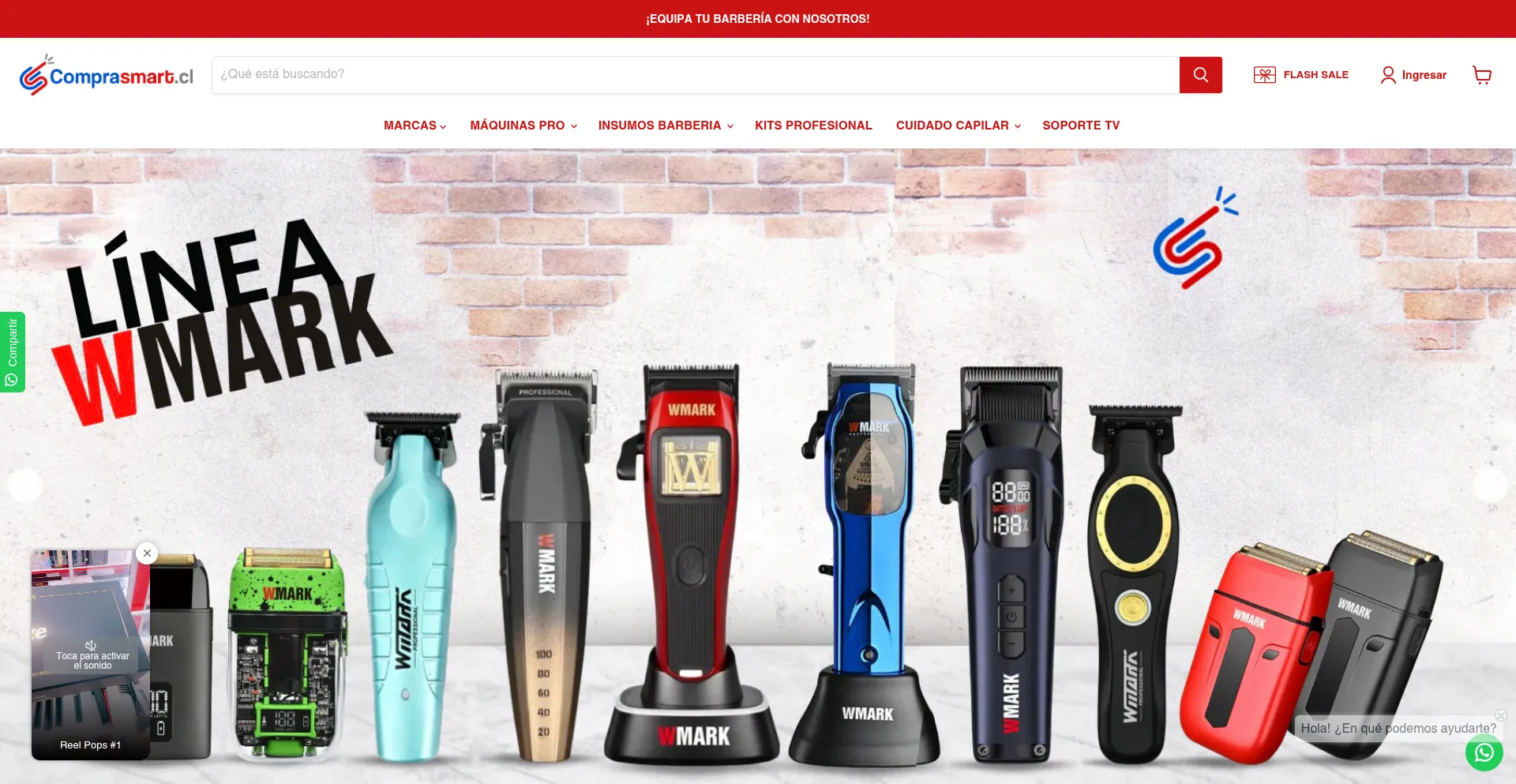 Website screenshot of Comprasmart.cl