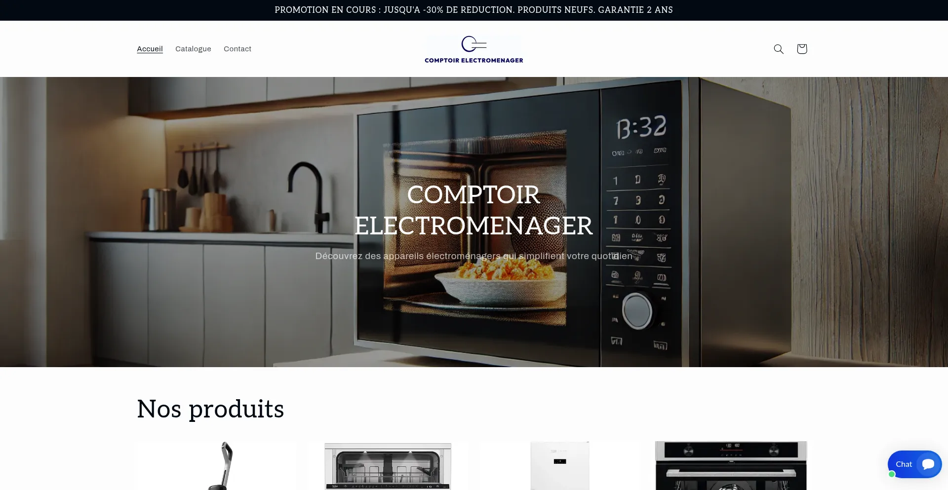 Website screenshot of Comptoirelectromenager.com
