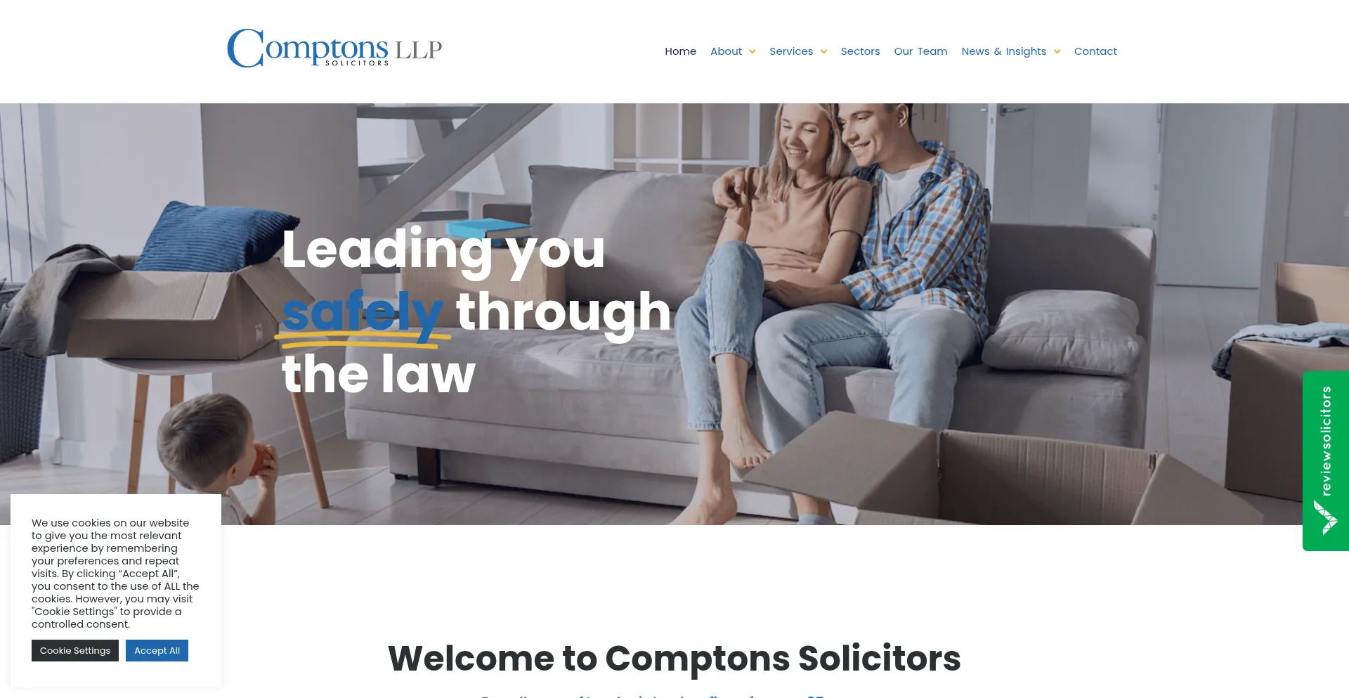 Website screenshot of Comptons.co.uk