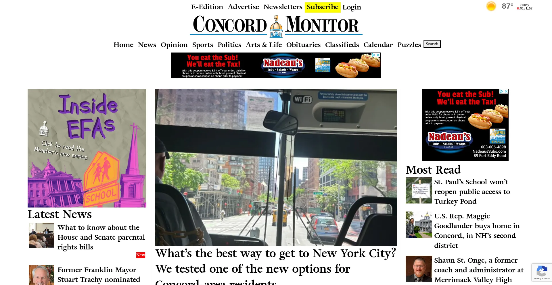 Website screenshot of Concordmonitor.com