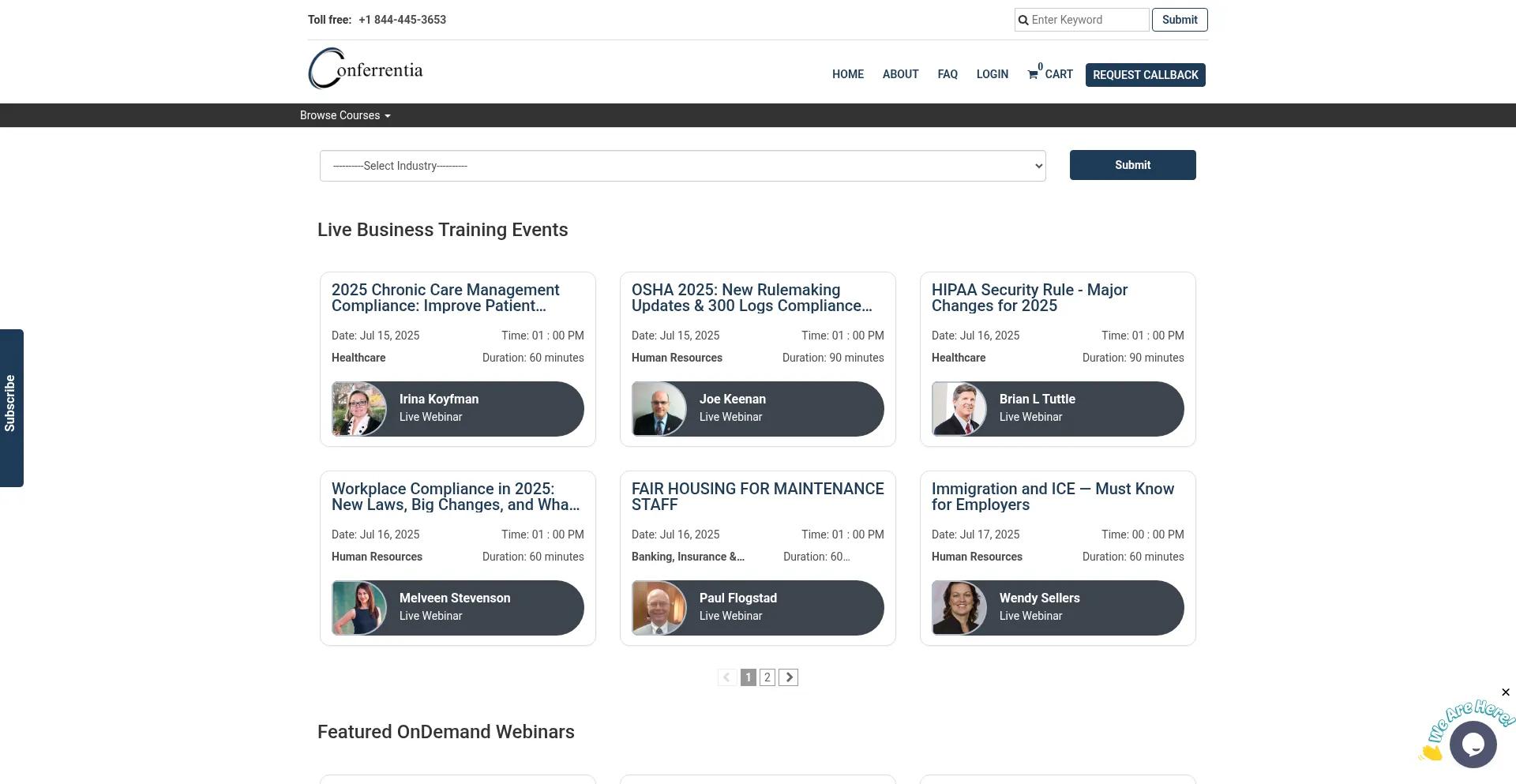 Website screenshot of Conferrentia.com